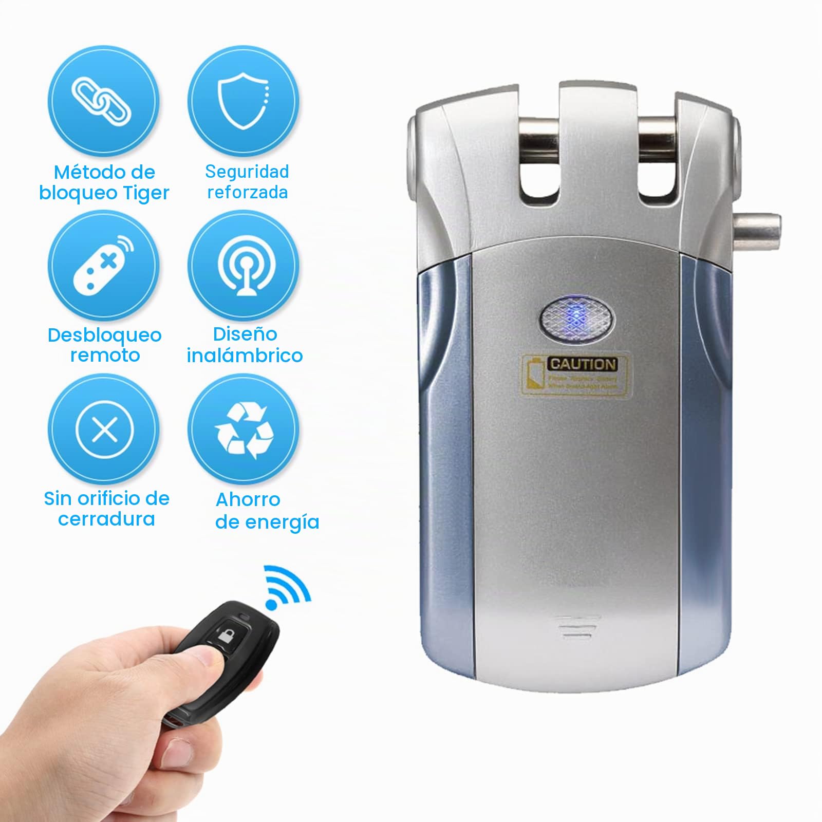 Control remoto inalámbrico Lock Security Invisible Keyless Intelligent Lock Aleación de zinc Metal con 4 llaves Smart Home Control de acceso Sistema de seguridad