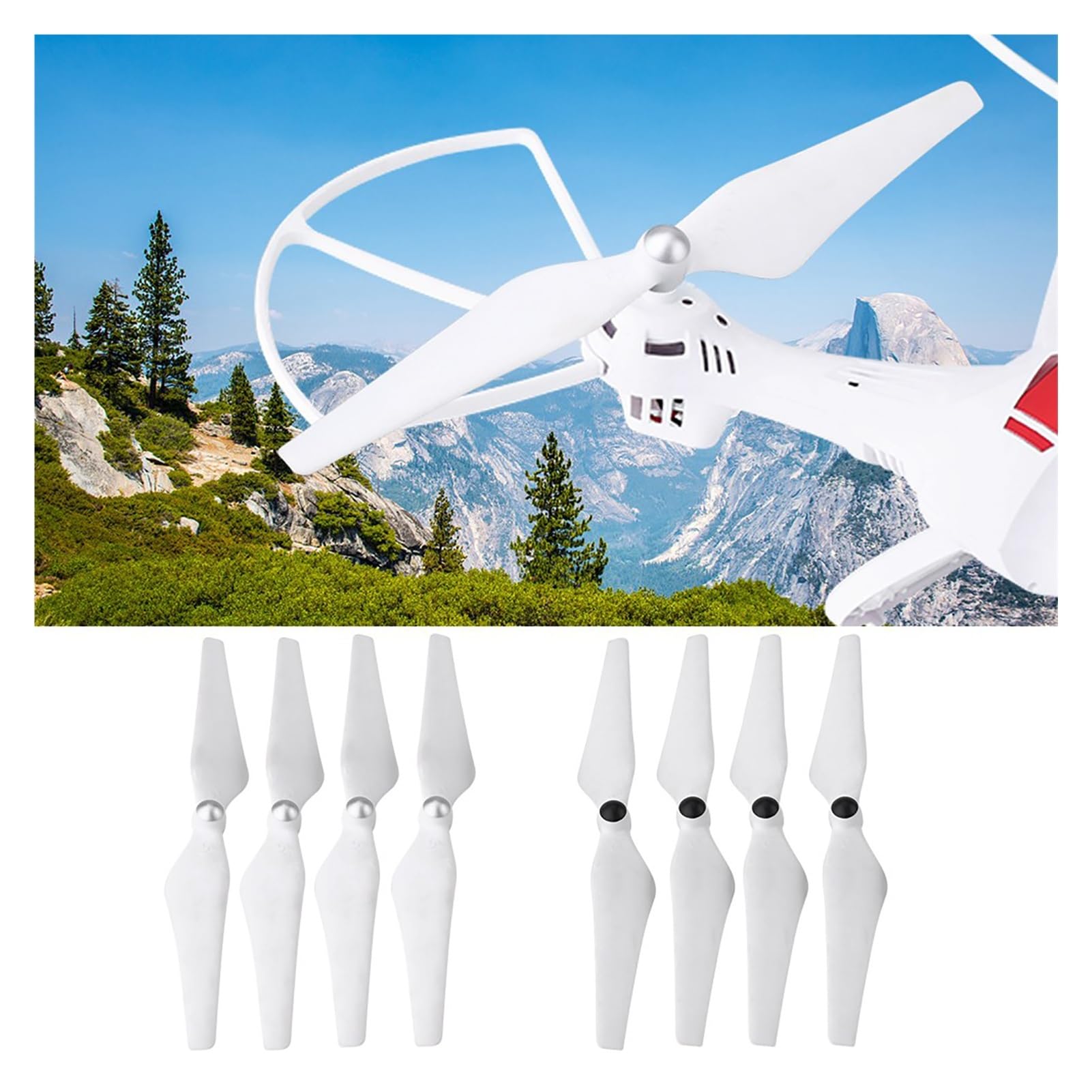 8 szt. 9450 zestaw śmigieł samoblokujących CW CCW do quadcoptera Phantom 2/3, 9,4 cala PC Plastic Replacement Blades for Drone
