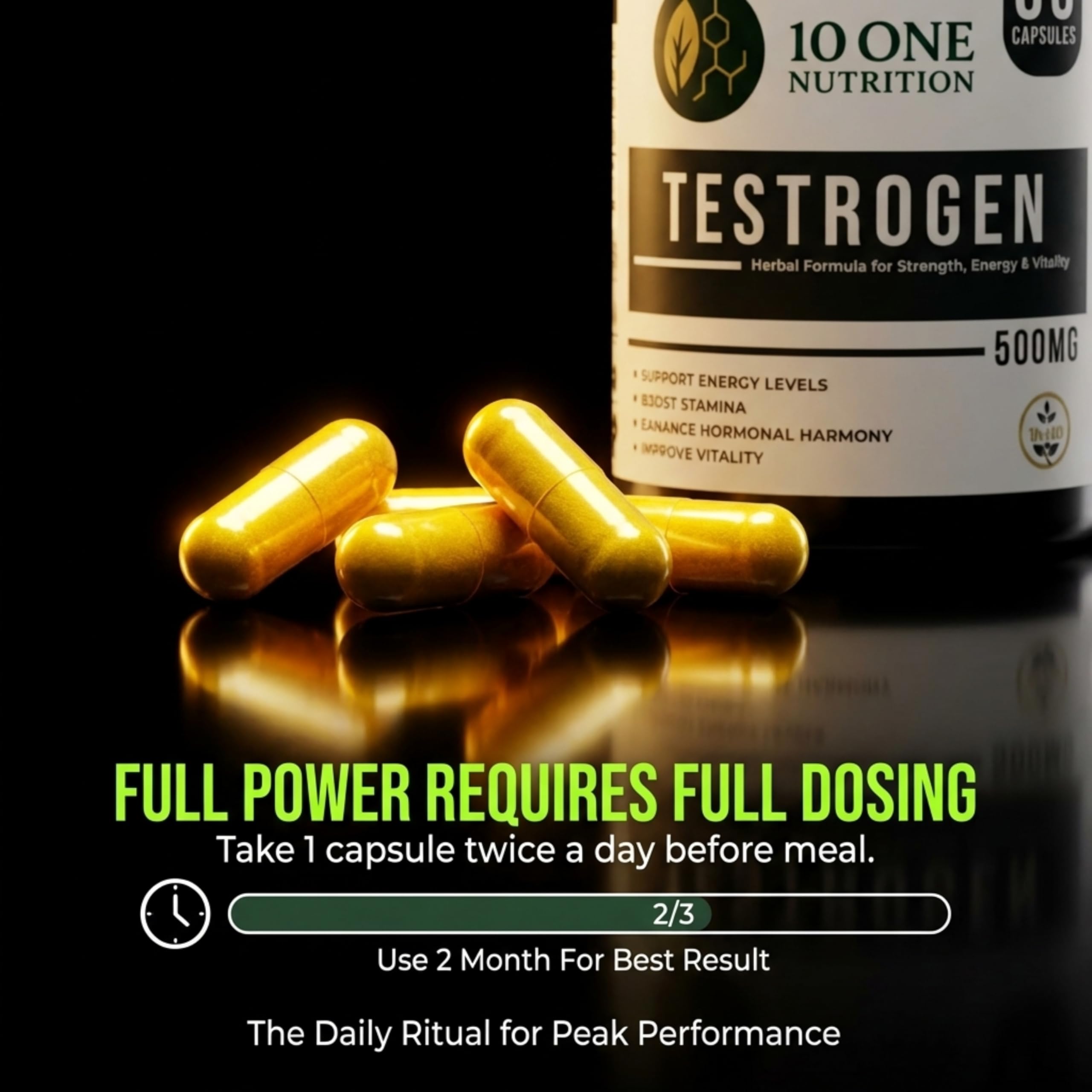 Testrogen Gold Testosterone Support Capsules for Men | Ashwagandha, Safed Musli, Shilajit & Gokhru | Stamina, Strength, Energy & Muscle Growth | 60 Veg Capsules | Ayurvedic Formula — Amazon image 9