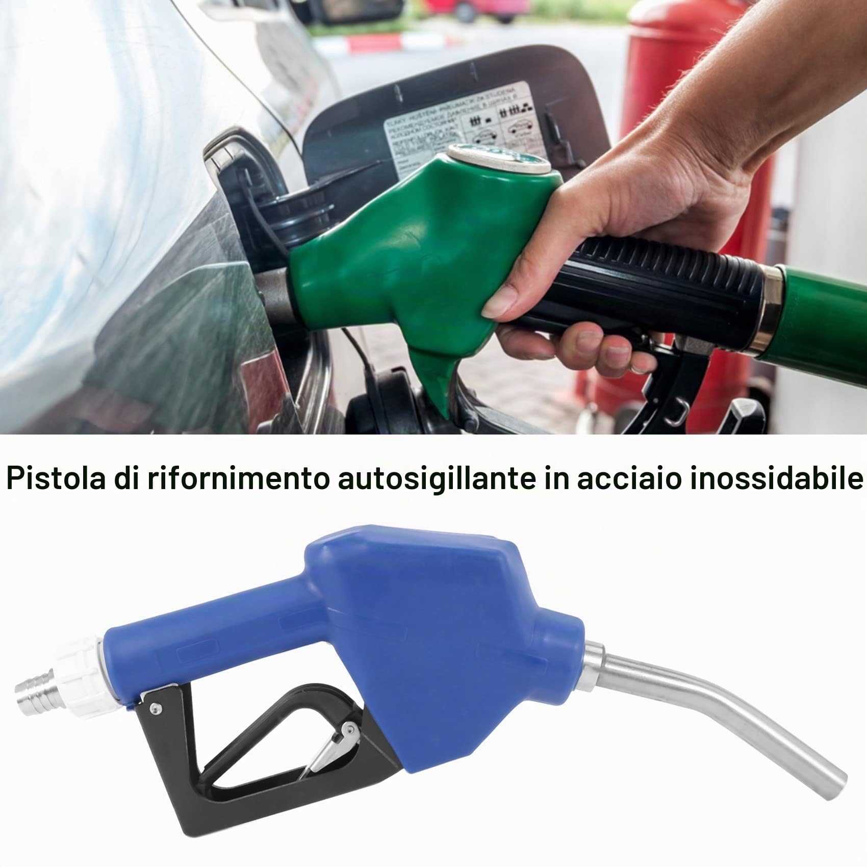 Ugello automatico DEF/AdBlue da 3/4 NPT in acciaio inossidabile con pompa di trasferimento DEF girevole, pistola per carburante per auto, ugello manuale/automatico, avvolgitore antigelo
