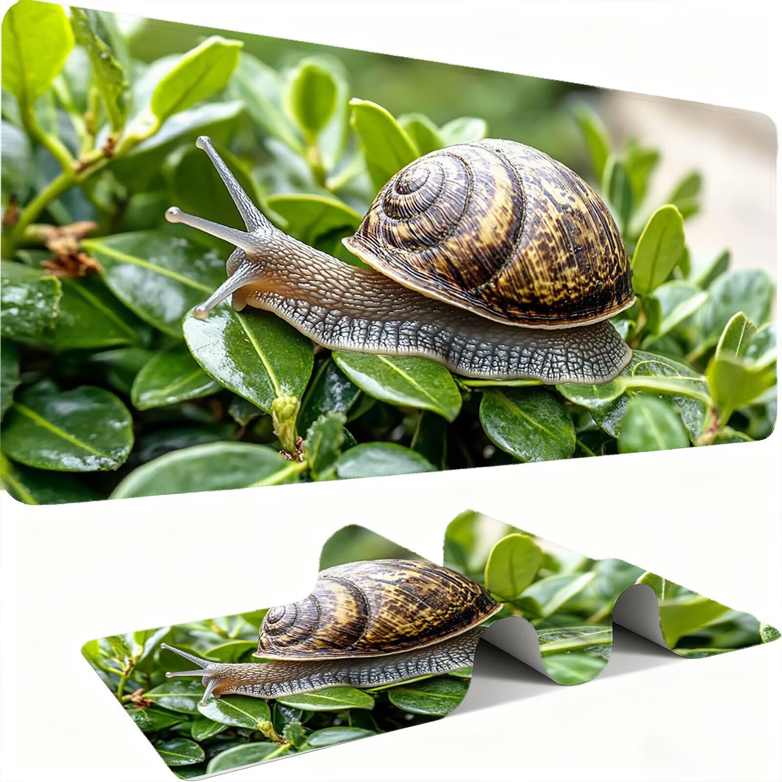 Podkładka pod mysz XXL ślimaki/zwierzęta 1500 x 800 mm duża podkładka pod mysz szyte krawędzie wodoodporna antypoślizgowa duże rozszerzone akcesoria na biurko do PC, przenośna poprawia dokładność i