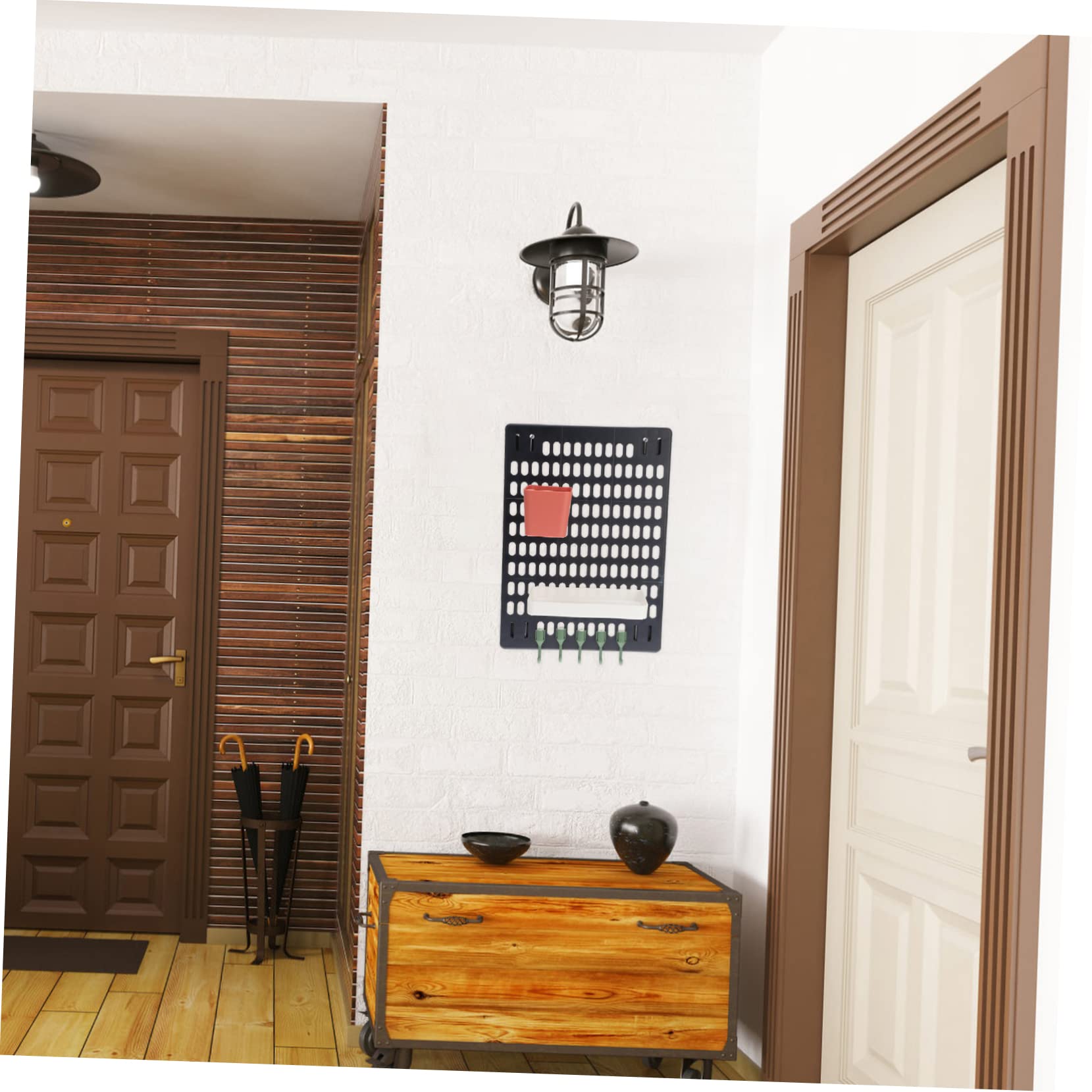 Cabilock 1 Set Pegboard Organizer Punch Wall Mounted Storage with Material Includes Board and Hooks for Craft and Home Use