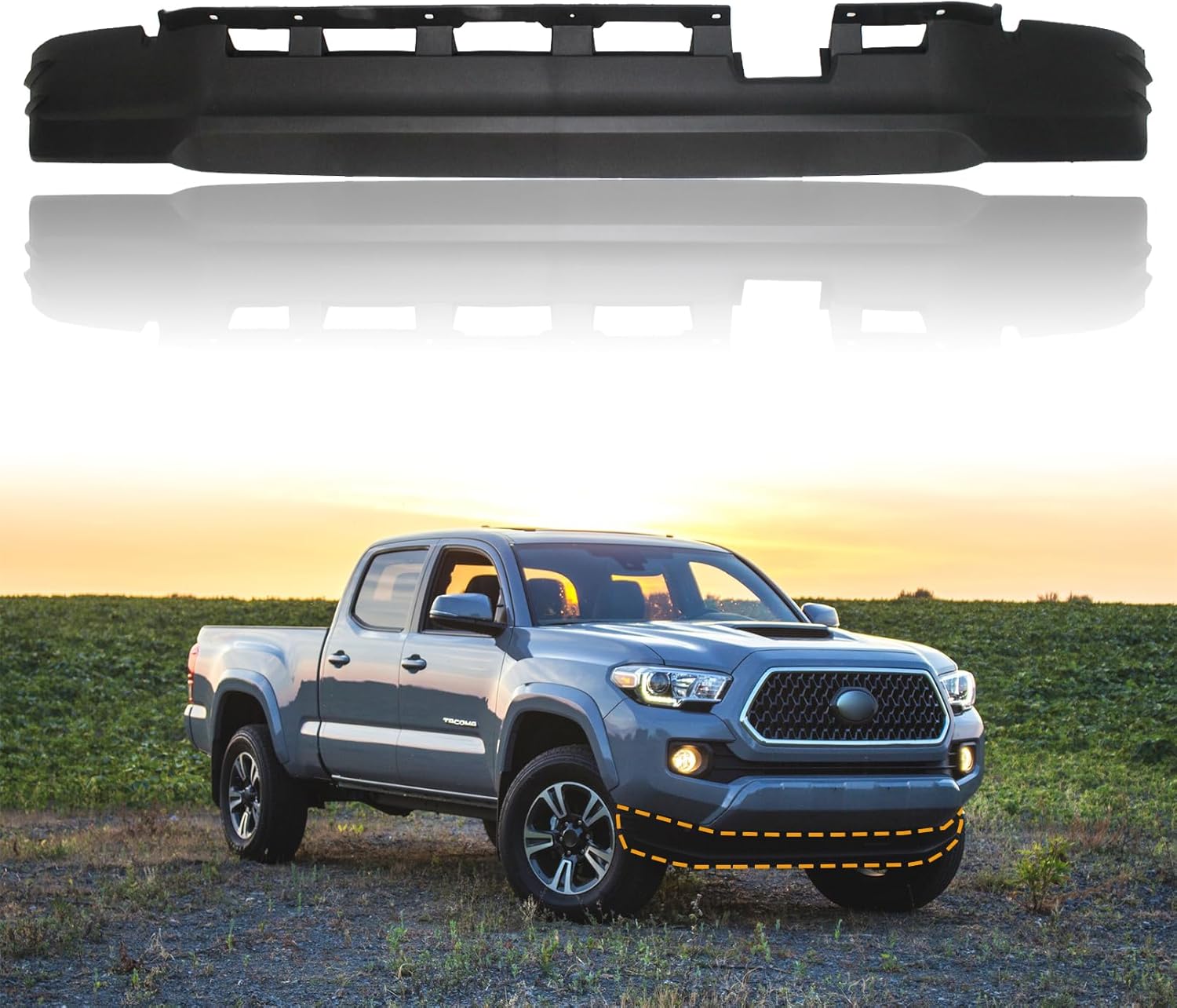 Front Lower Valance Spoiler Fit for 2016-2023 Toyota Tacoma Replacement for 5385104070, TO1093130
