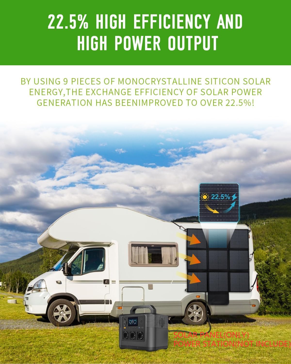Faltbares Solarpanel 200W Solar-Ladegerät IP67 Wasserdicht und Staubdicht Hohe Ausgangskonversionseffizienz 22% Tragbares Ladegerät Solarstrom Solarpanel Camping Outdoor Notstromversorgung