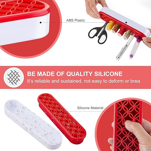 Miniatura 3 de 3 piezas de herramientas de costura vertical para coser suministros de acolchado para cosméticos organizador de almacenamiento de costura de