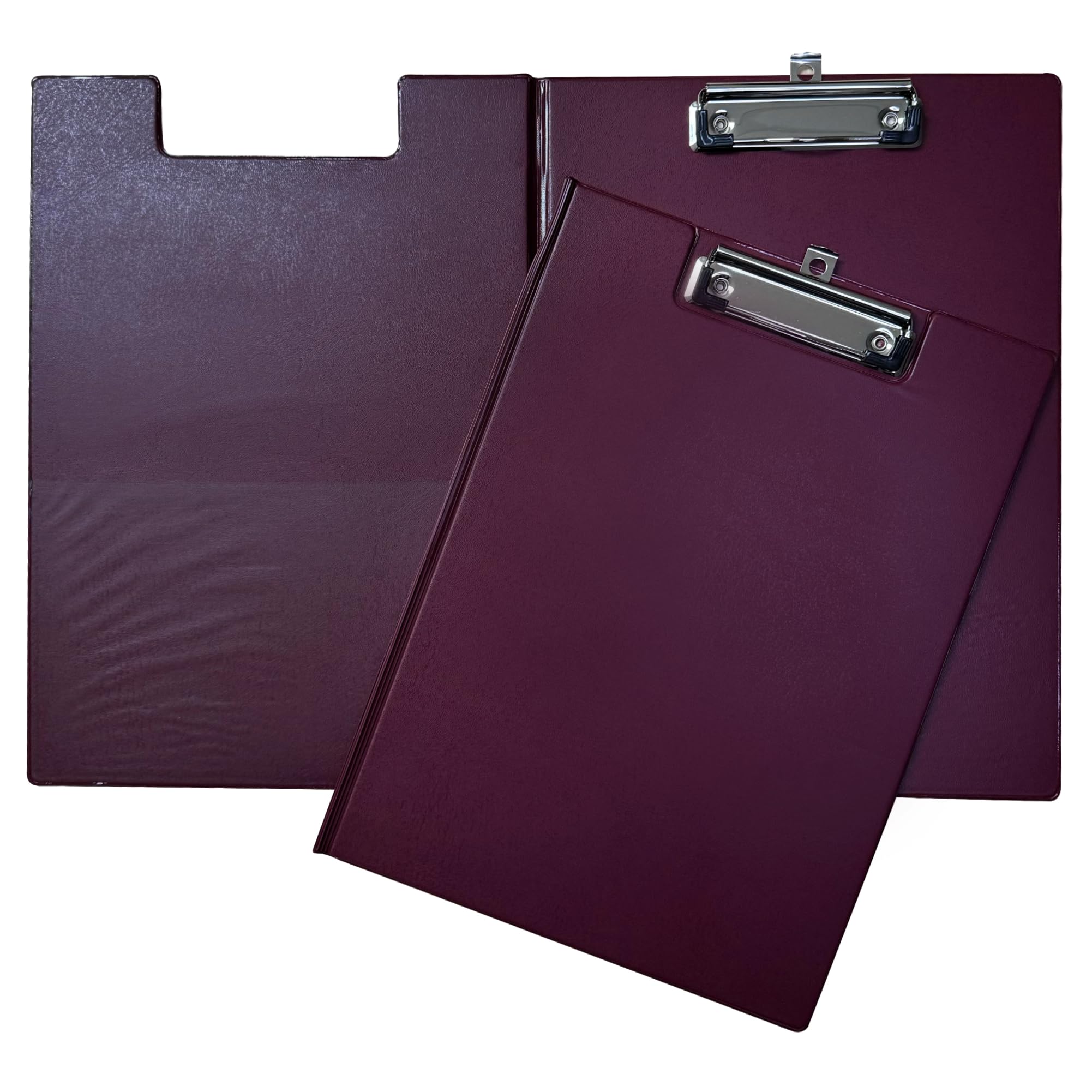 Janrax Burgundy Foldover Clipboard – A4 Folding Clipboard with Front Cover, Inside Pocket & Hanging Hook