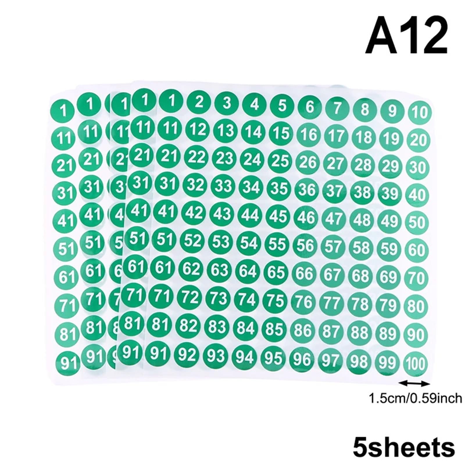 5 Blatt 1–100 Etiketten-Nummernaufkleber Für Büro Und Zuhause