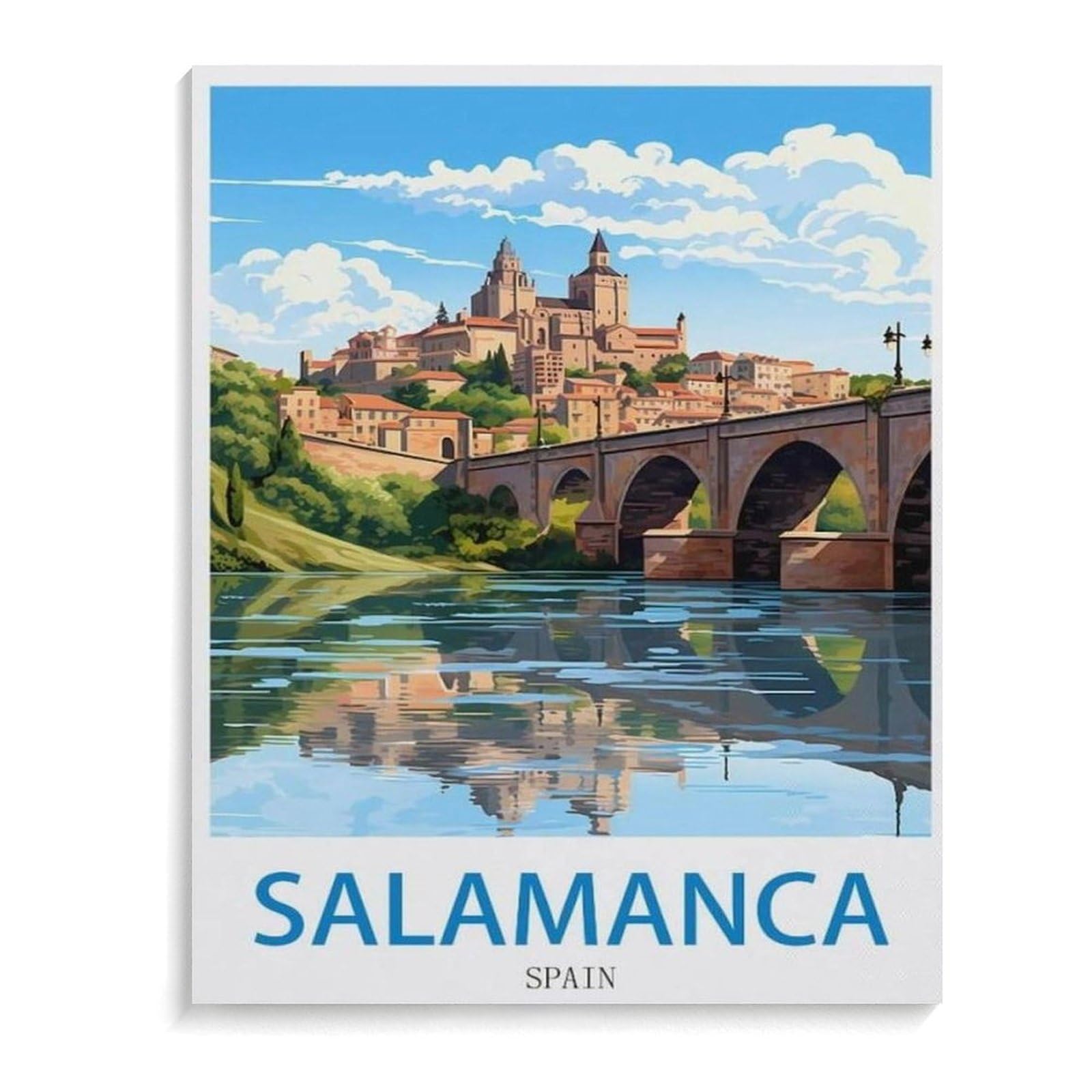 BEAYODKP Paint by Numbers,Salamanca Spain,DIY Paint by Numbers Kits for Adults Kids,Canvas Oil Painting with Brushes and Acrylic Pigment Paint by Numbers Arts Craft for Home Wall Decor(30x40cm-K4