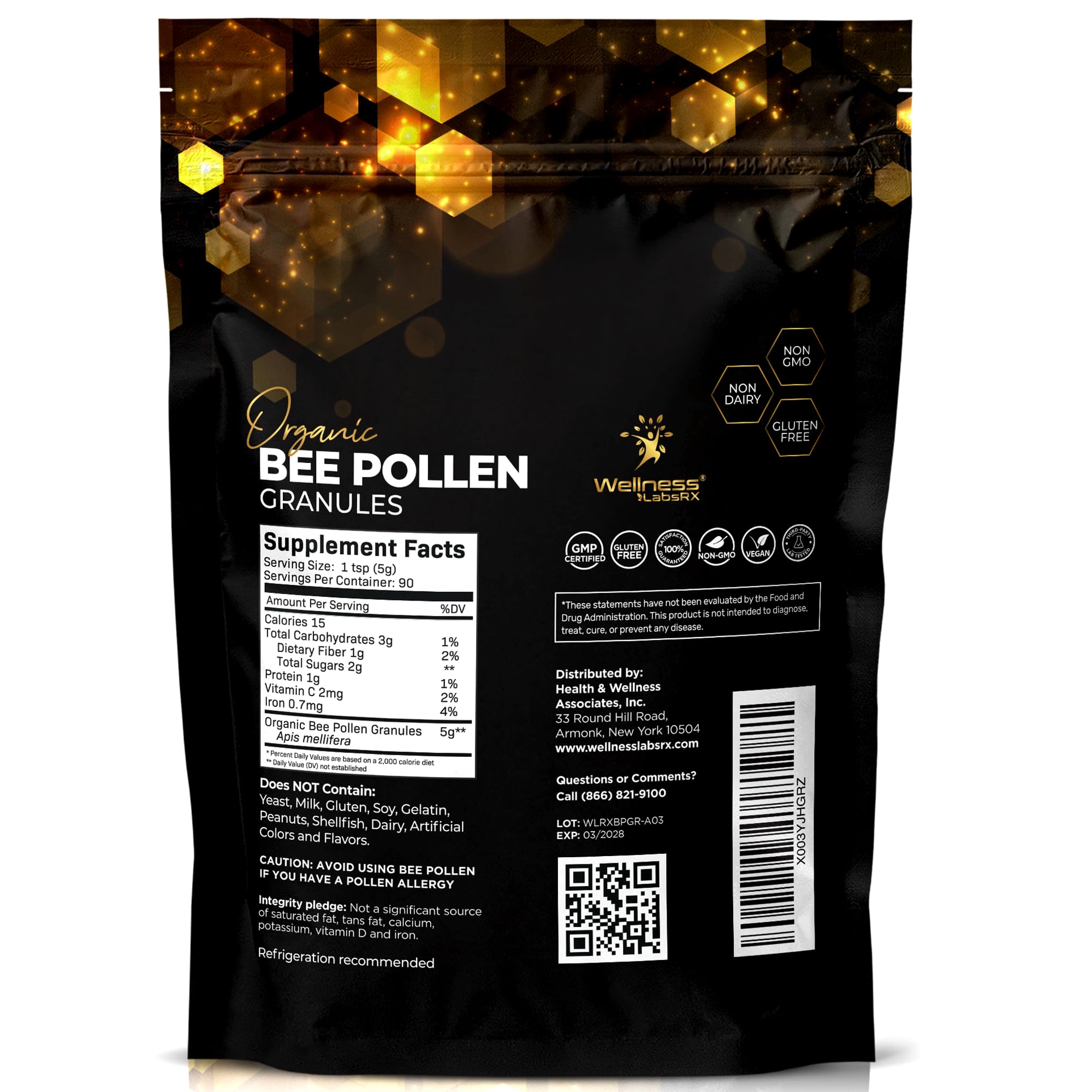 Bee Pollen Granules Organic 1 lb, Third Party Tested Superfood, 1 Pack — Amazon image 2
