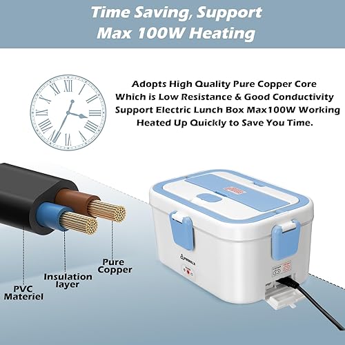 Miniatura 10 de PHIWILLS Uso de automóvil de 12 V24 V, cable de alimentación de uso doméstico de 110 V para caja de almuerzo eléctrica, enchufe de caja Bento de