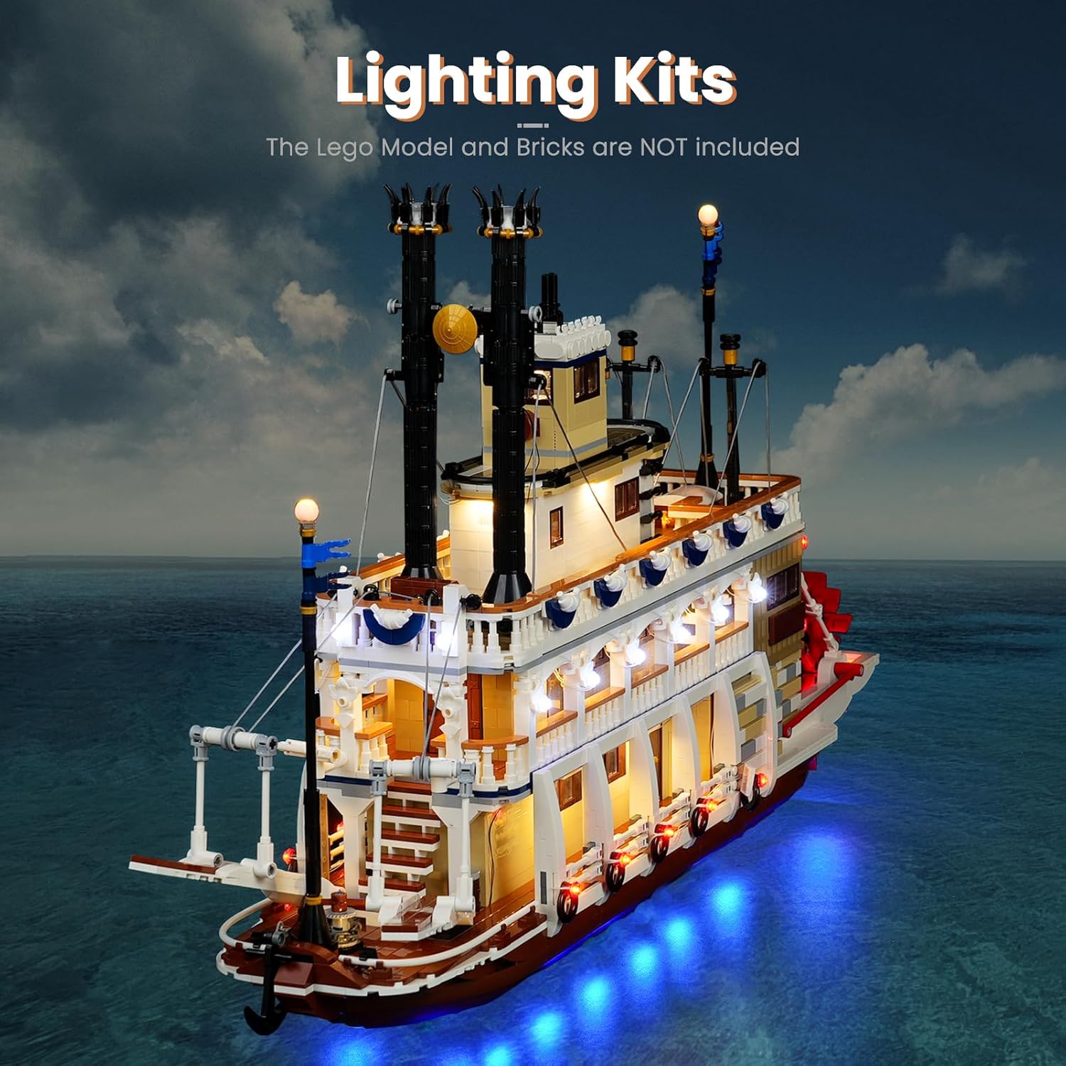 Light Kit for Lego Ideas River Steamboat 21356, Led Lighting Kit Light Design and Configuration Compatible with Lego 21356 Building Blocks Model - NOT Included The Model Set