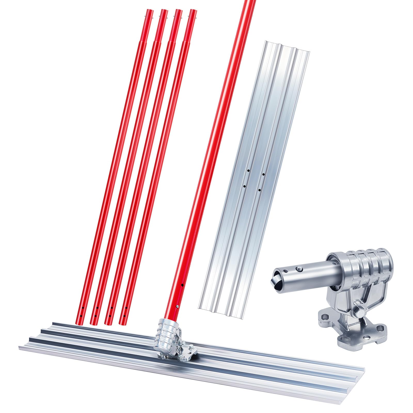 Garvee Bull Float Concretes Tools, 48x8 in Square End Concrete Float Tool, Aluminum Alloy Cement Tool Bull Concrete Kit with 4 Handles and Bracket for