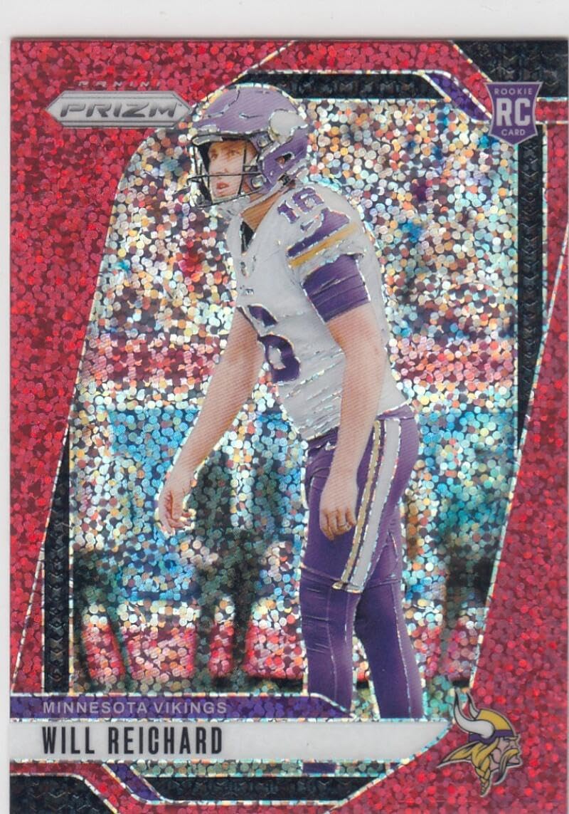 Football Trading Card 2024 Panini Prizm Prizm Red Sparkle #396 Will Reichard EX/NM RC Rookie Vikings