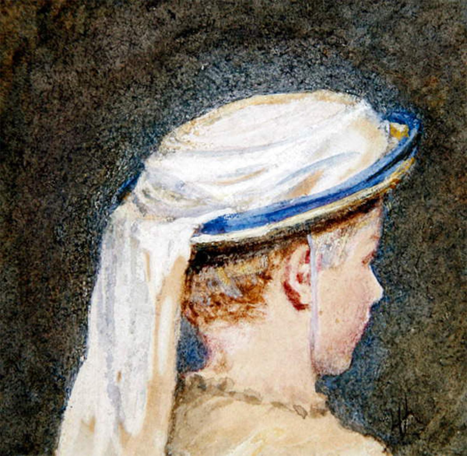 ARTXLXXBN Famous Painting Canvas Artwork Graffiti Print the White Bonnet by Helen Allingham Portrait Canvas Image for Home Decor 60x90cm