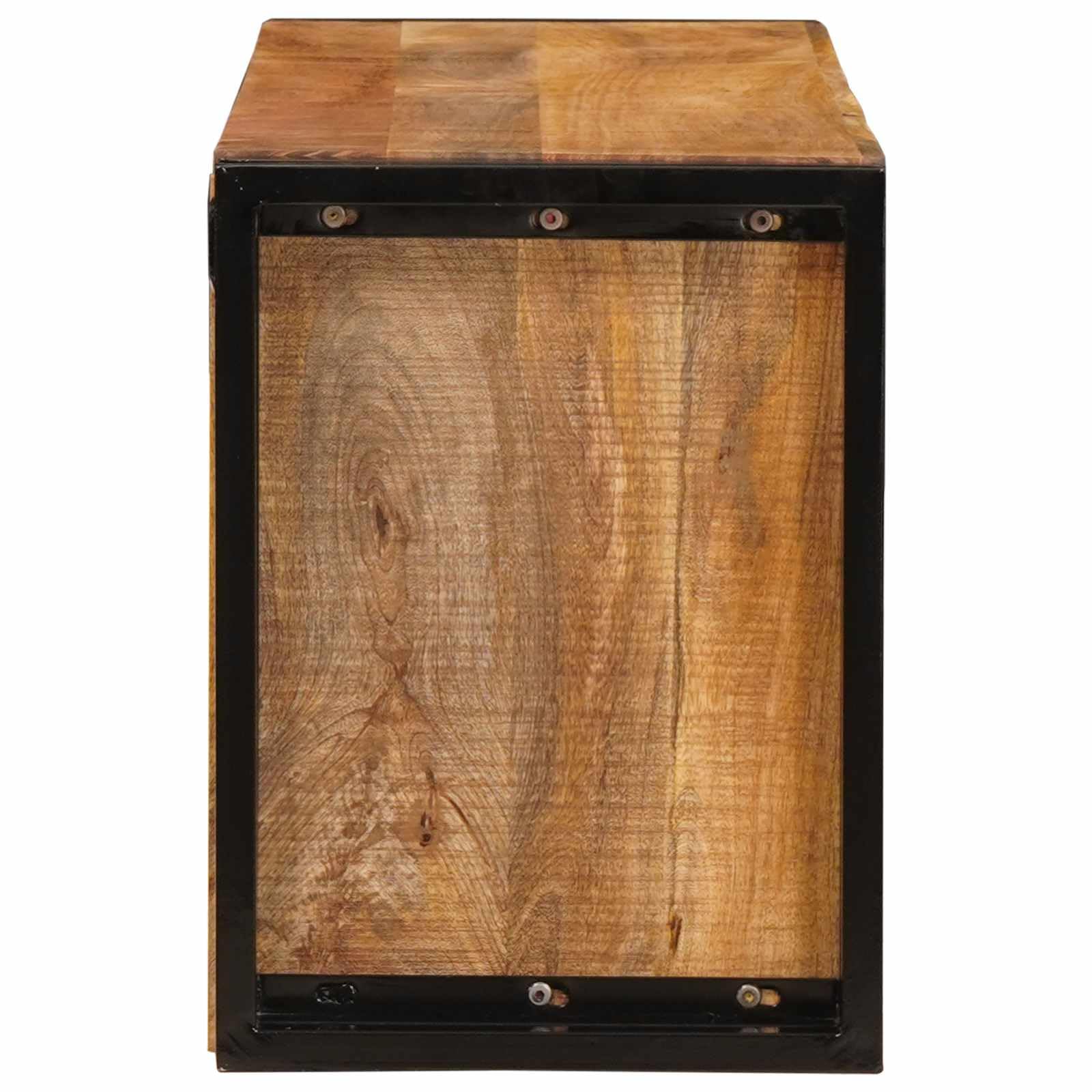 Regał ścienny na wino z litego drewna mango, 100 x 45 x 33 cm, w kolorze brązowym, przemysłowe wzornictwo zapewnia stabilne przechowywanie wina