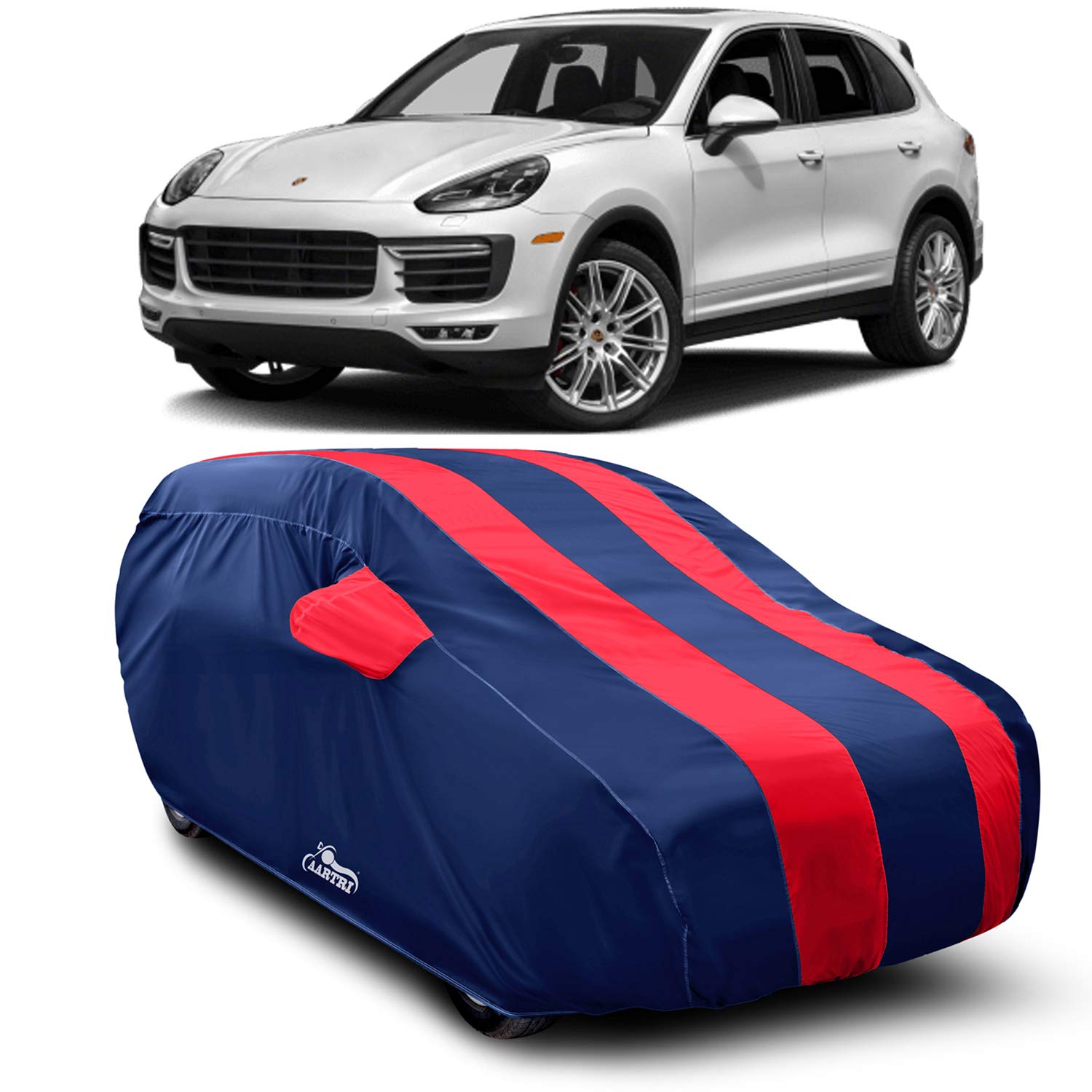 CREEPERS Car Cover for Porsche Cayenne Dust Proof - Water Resistant Car Body Cover (Red with Mirror)