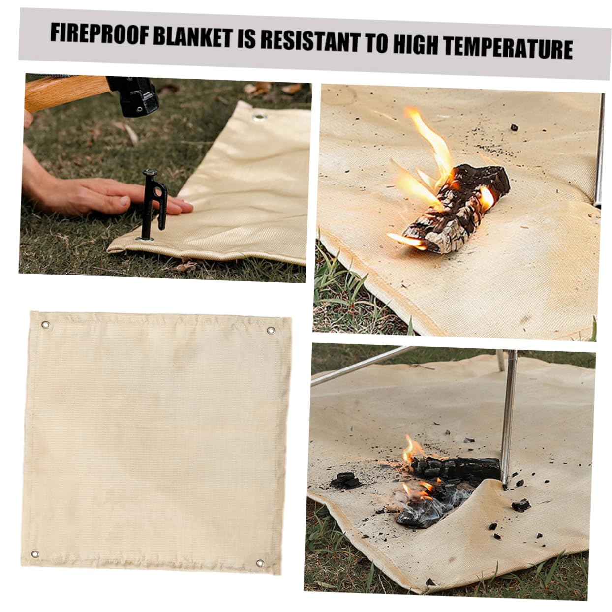 BUTIFULSIC Camping Grill Fireproof Blanket Insulation Pad Fiberglass Home Fire Blanket 3 Fireproof Mat for Barbecue Outdoor and Car Protection
