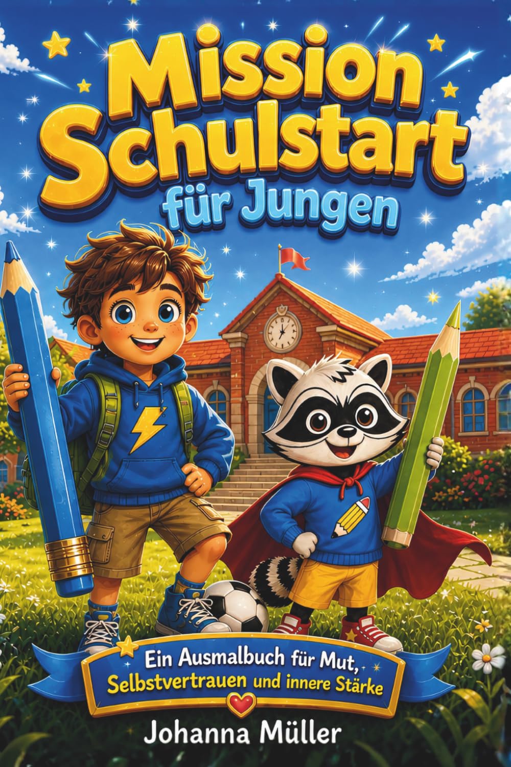 Mission Schulstart für Jungen: Ein Ausmalbuch für Mut, Selbstvertrauen und innere Stärke – perfektes Geschenk zur Einschulung