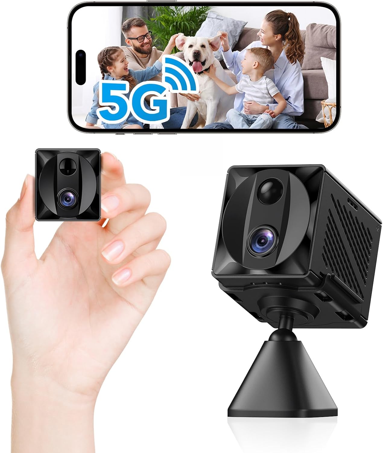 5G WiFi Hidden Spy Camera - 4K HD Indoor Security Cam