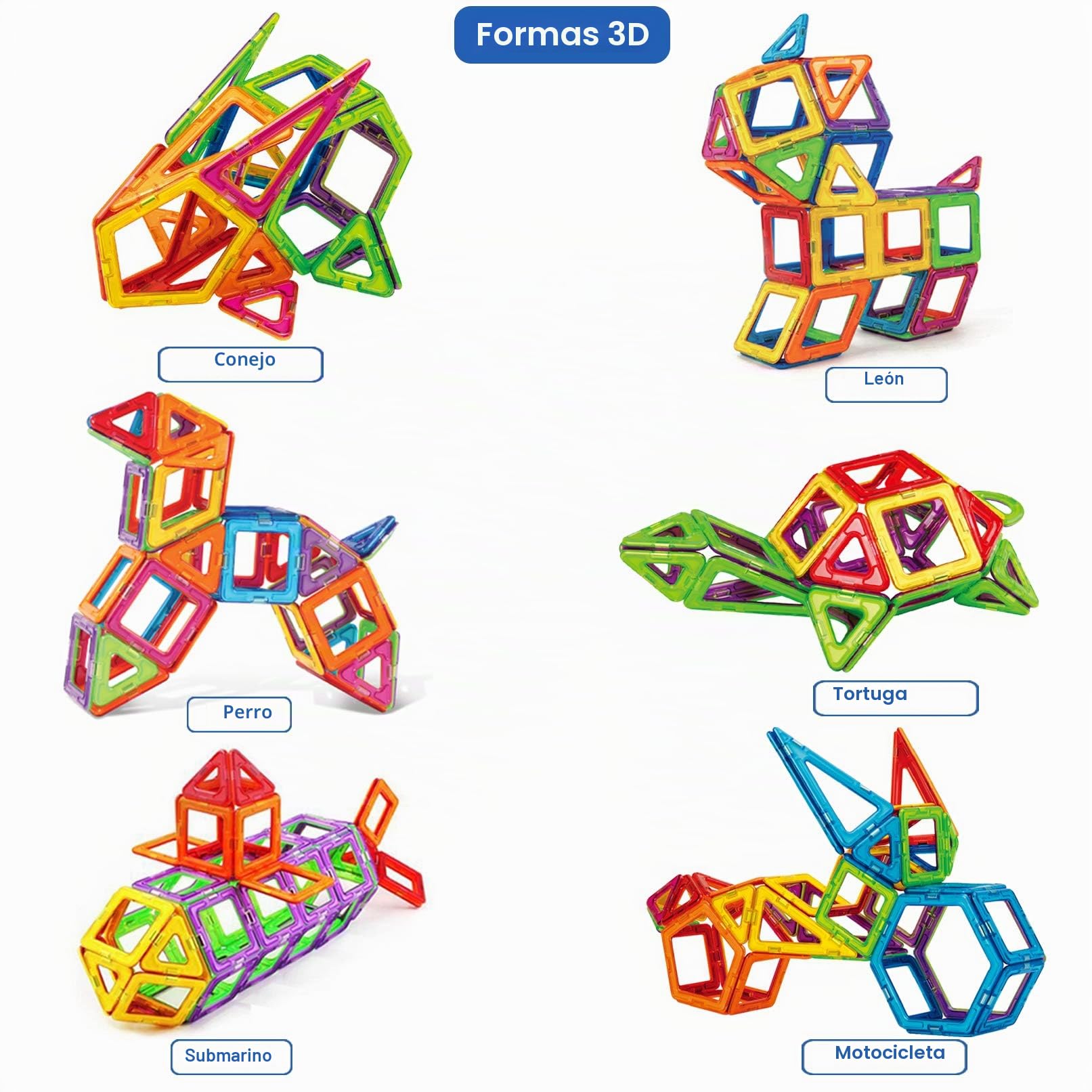 CONDIS 160 Piezas Bloques de Construcción Magnéticos Kit de Inicio, Juegos de Viaje Construcciones Magneticas Imanes Regalos Cumpleaños Juguetes Educativos para Niños Mayores de 3 años