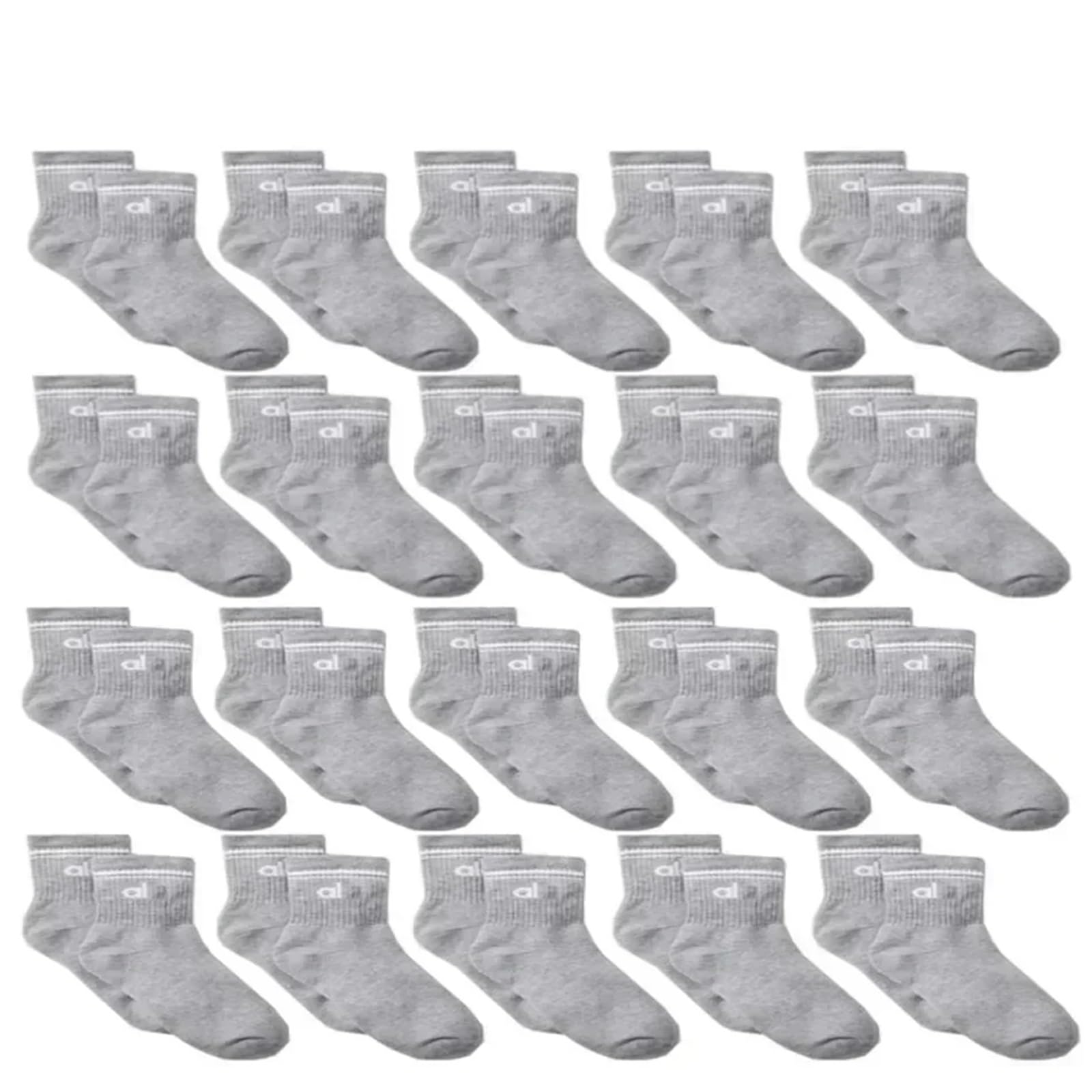 1/20 pares de calcetines A*Yoga for mujer, ideales for yoga, deportes, uso casual, algodón, color blanco y negro, largos cómodos