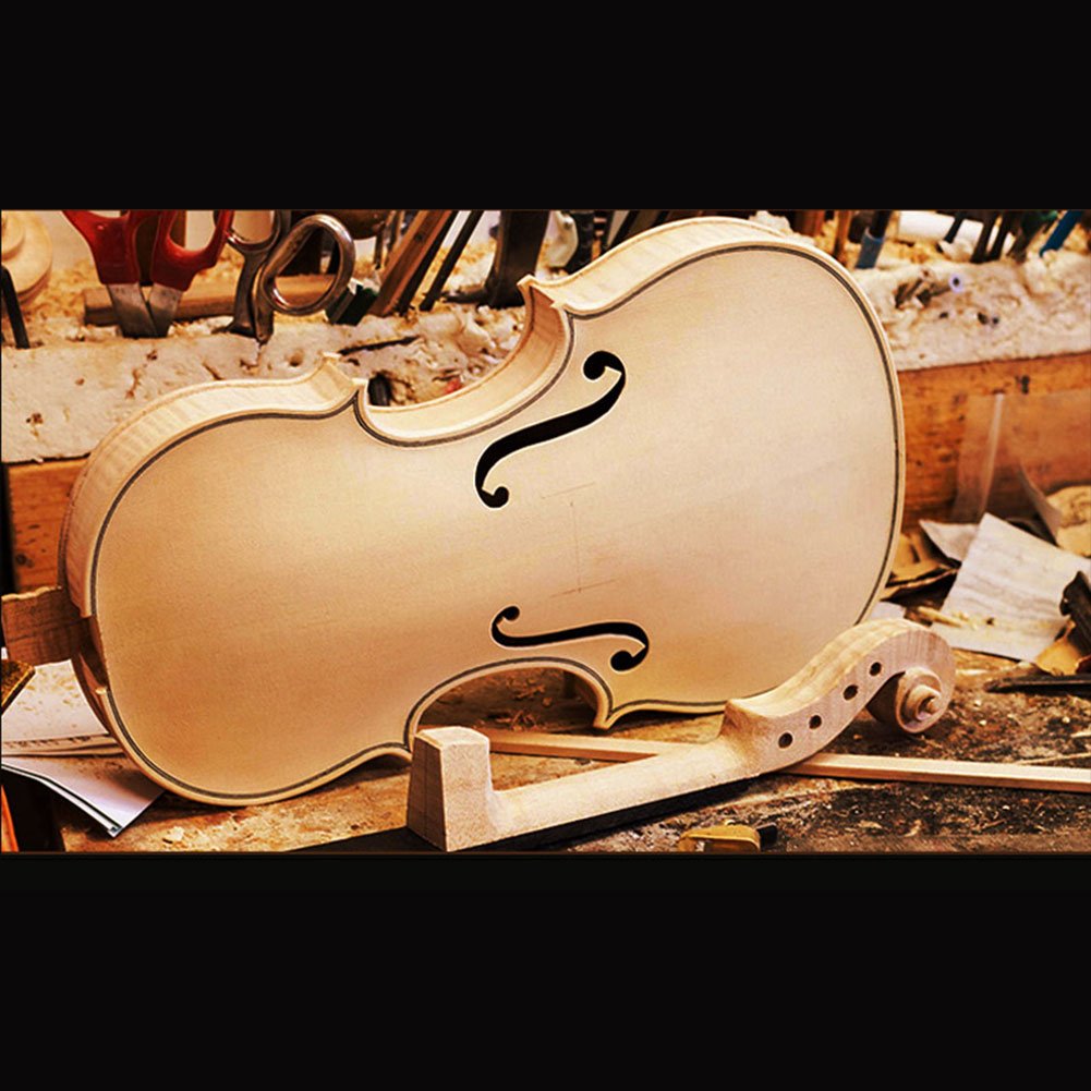 Aliyes - Violino acustico per principianti in legno massiccio realizzato a mano, misura 1/2