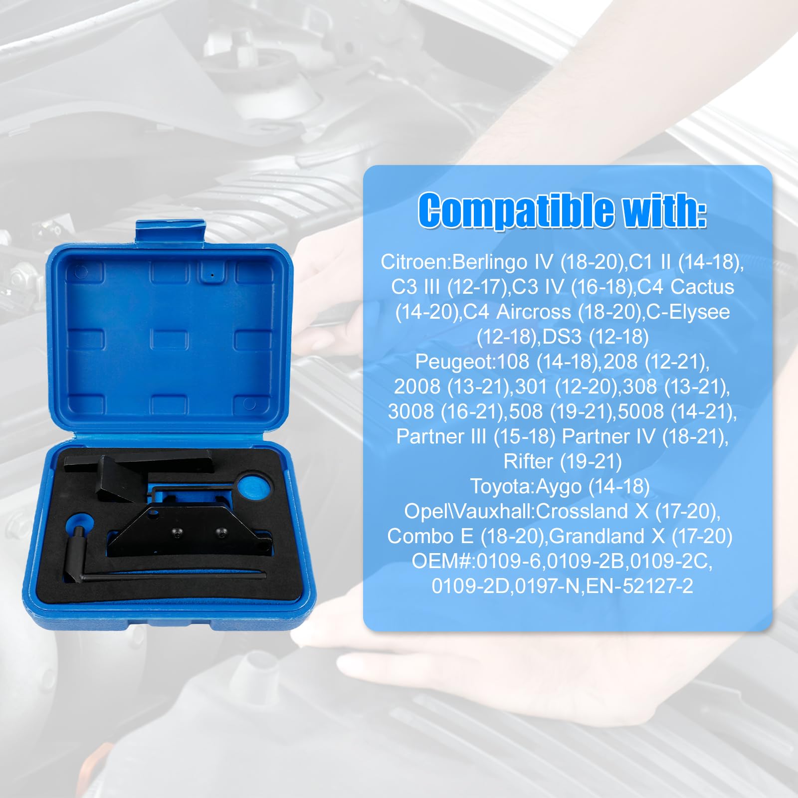 Kit Calage Distribution pour PSA 1.2 Puretech, pige de calage 1.2 puretech Courroie de Distribution Moteur pour Citroen Peugeot Opel 1.2, including Berlingo C1, C3 Aircross, C4 Cactus, C5 Aircross