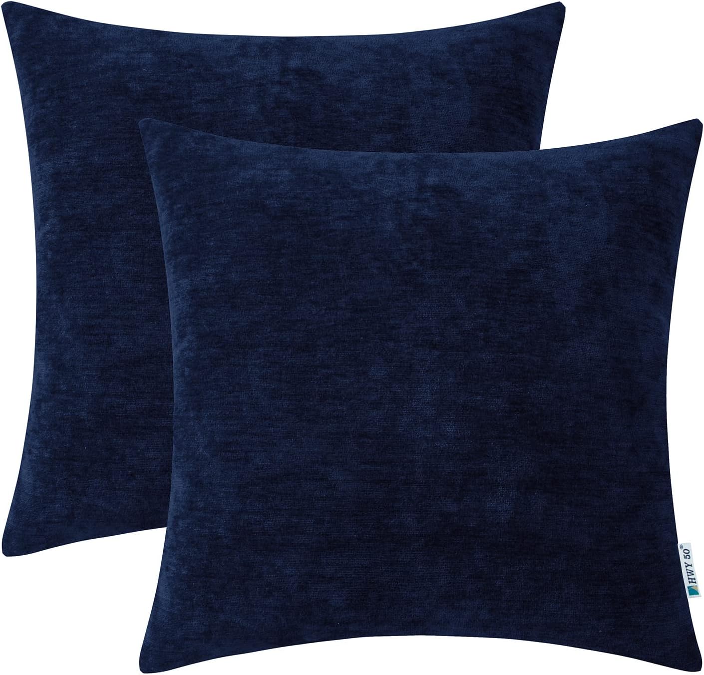 HWY 50 Dark Navy Blue Throw Pillows Covers 22x22 Inch for Couch Sofa