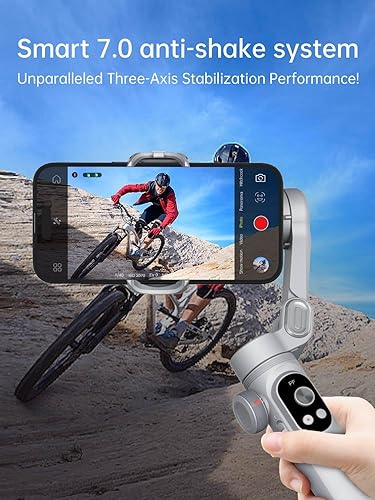 Miniatura 2 de AOCHUAN Estabilizador cardán de 3 ejes para Smartphone Smart X Pro gris y bolsa de almacenamiento B10 y varilla de extensión E10