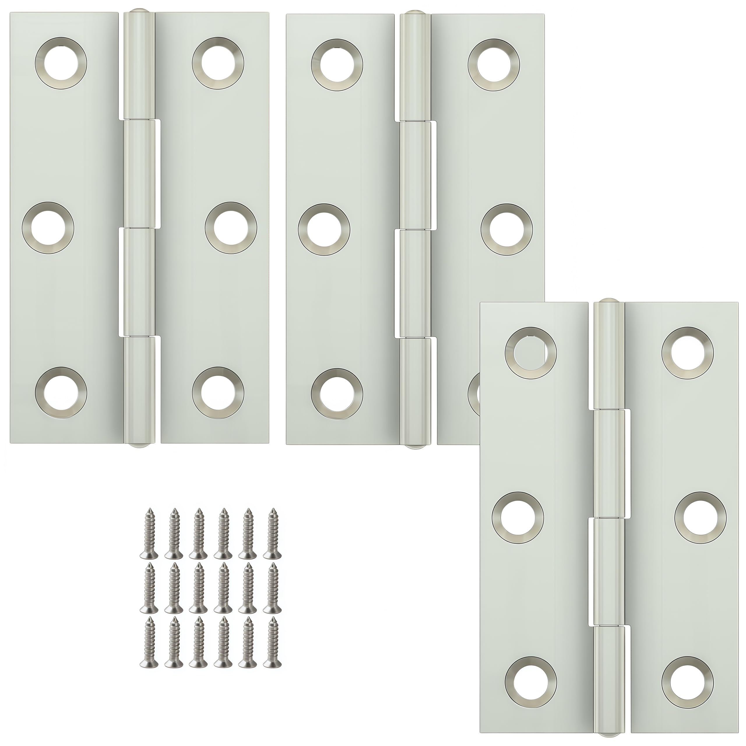 Vbnexyr Regular Folding Hinge 3 Pack Stainless Steel Folding Hinges For Cabinets Casement Hinges And Door/Window Hardware With Screws 55 * 33 * 1.0Mm