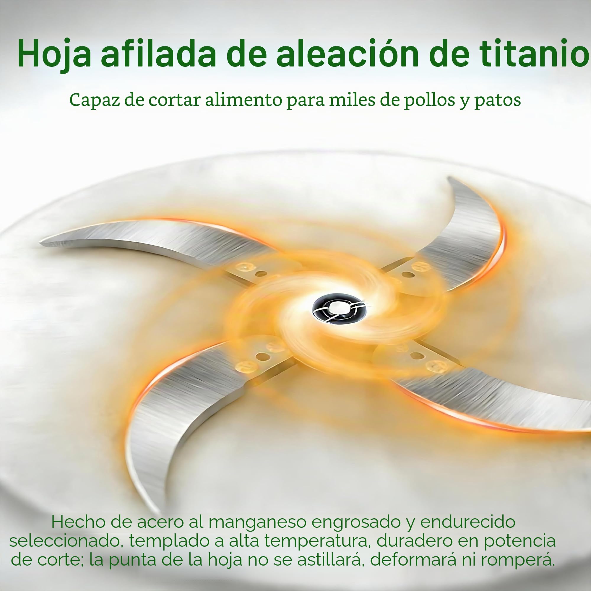 Picadora de Verduras de Alta Resistencia de 1800 W, procesador de Alimentos Comercial de 3500 RPM con 4 Cuchillas, Capacidad de 50 a 120 kg/h para alimento para Aves, Frutas y Jengibre.