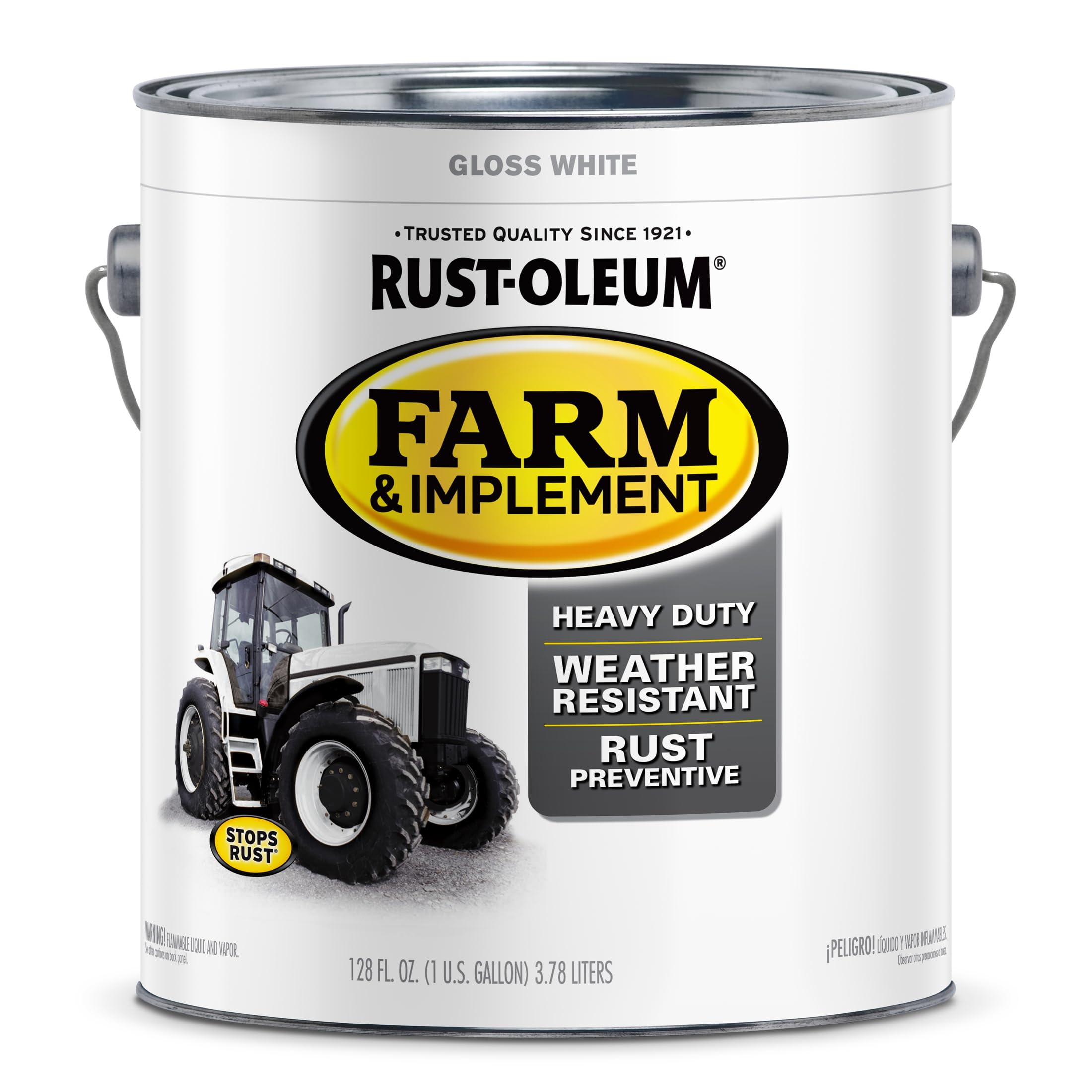 Rust-Oleum 280166 Farm &amp; Implement Enamel Paint, Gallon, Gloss White