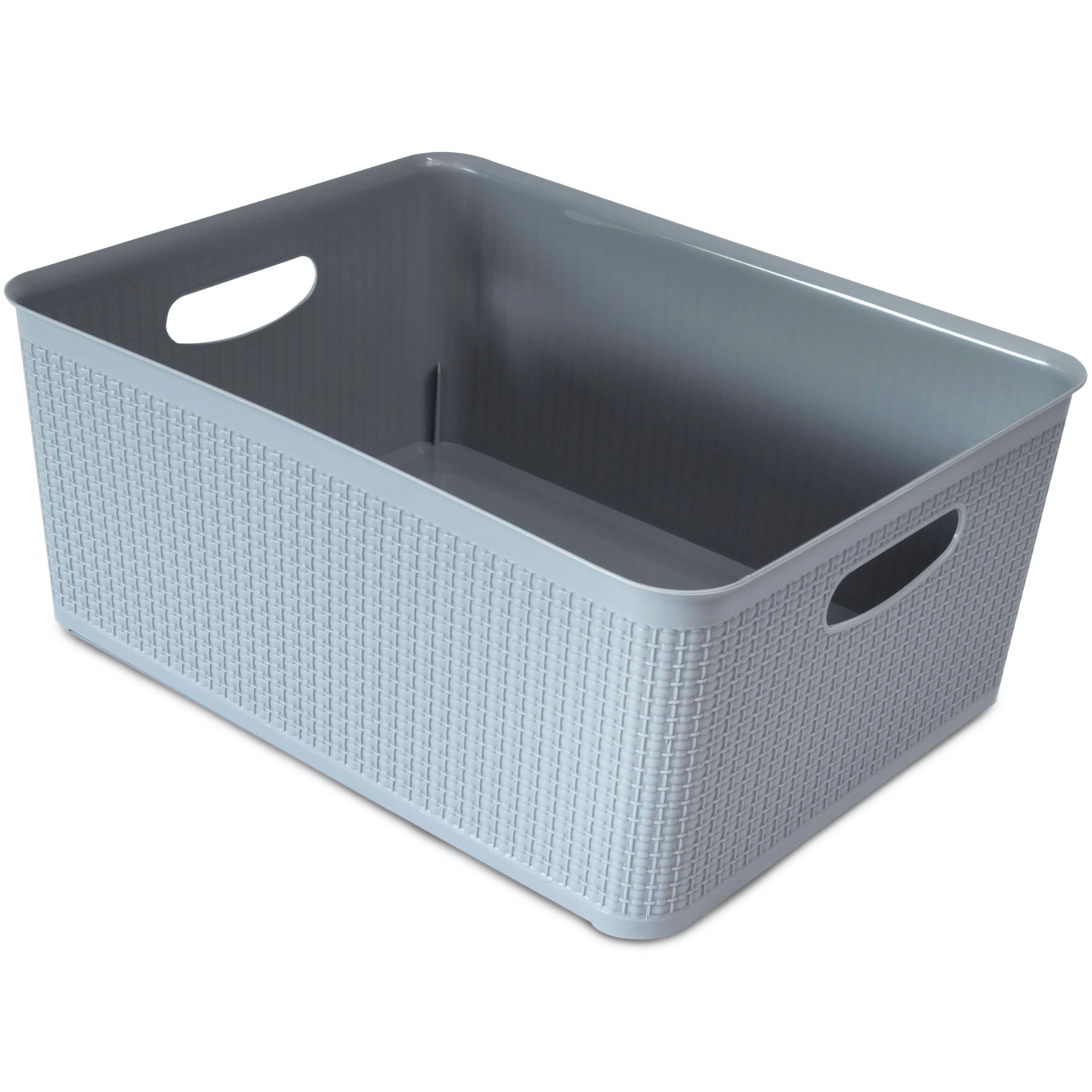 3x Aufbewahrungsboxen Grau - 1x 2 Liter + 2x 770 Ml, Aus PP, Stapelbar, Mit Griff - Für Schubladen, Bad, Schreibtisch, Ordnungssystem