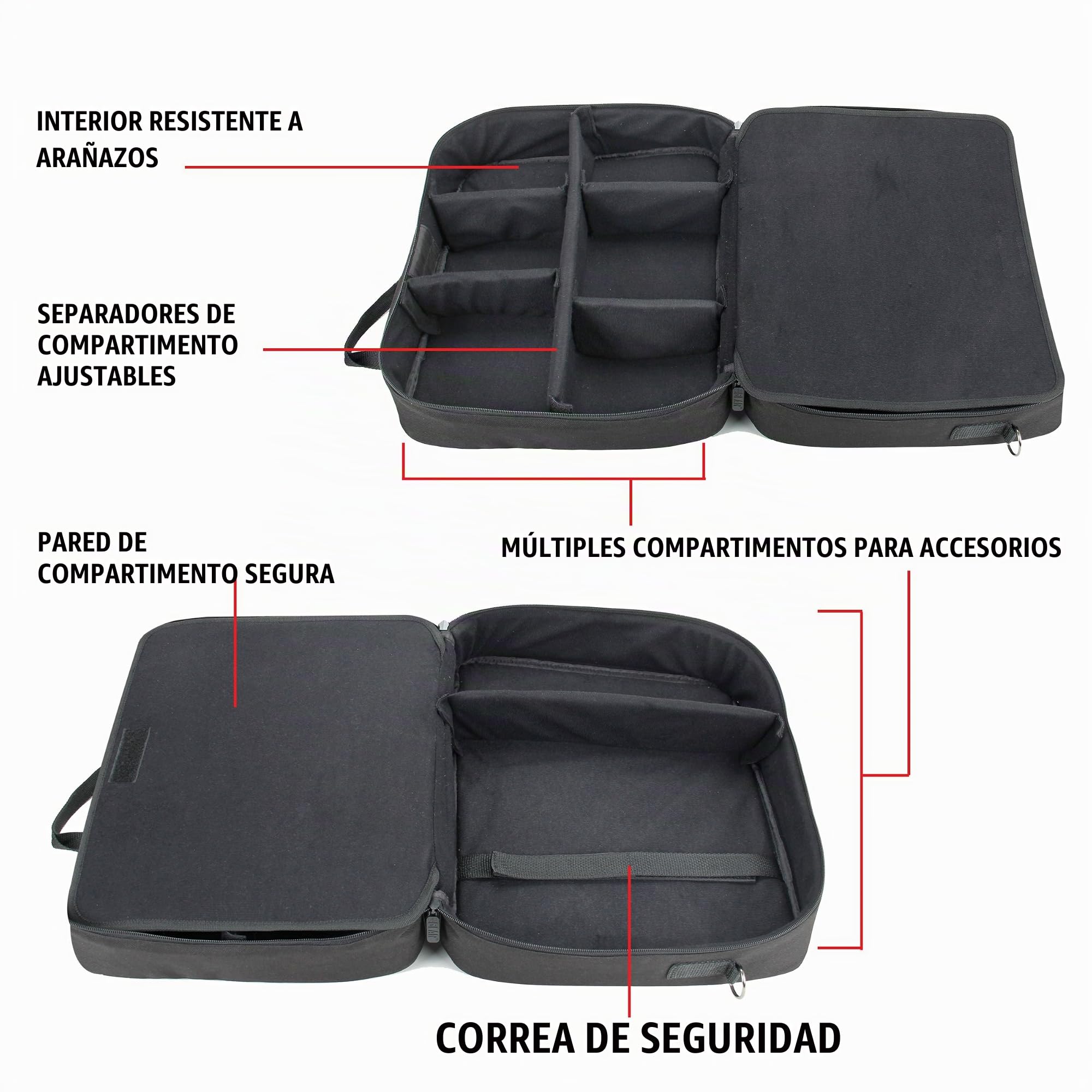 USA Gear Estuche para Mezclador de Audio - Estuche de Viaje para Mezclador de Podcast con Interior Resistente a los Arañazos - Compatible con RODECaster Pro, RODECaster Pro II y Más Equipos (Negro)
