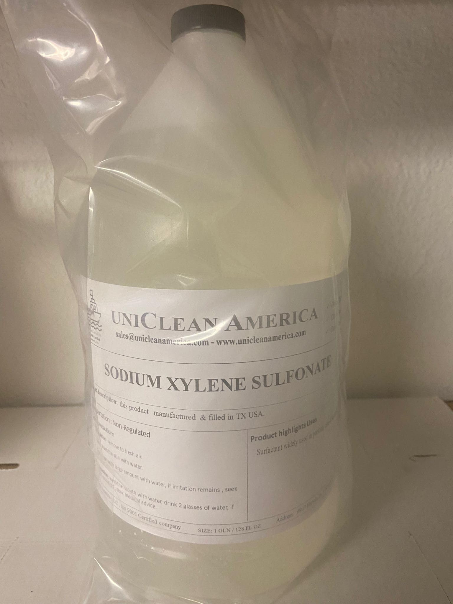 Sodium Xylene sulfonate - SXS 40% - Cleaning Agent surfactant - UniClean America - Made in USA - Size: 128 fl oz