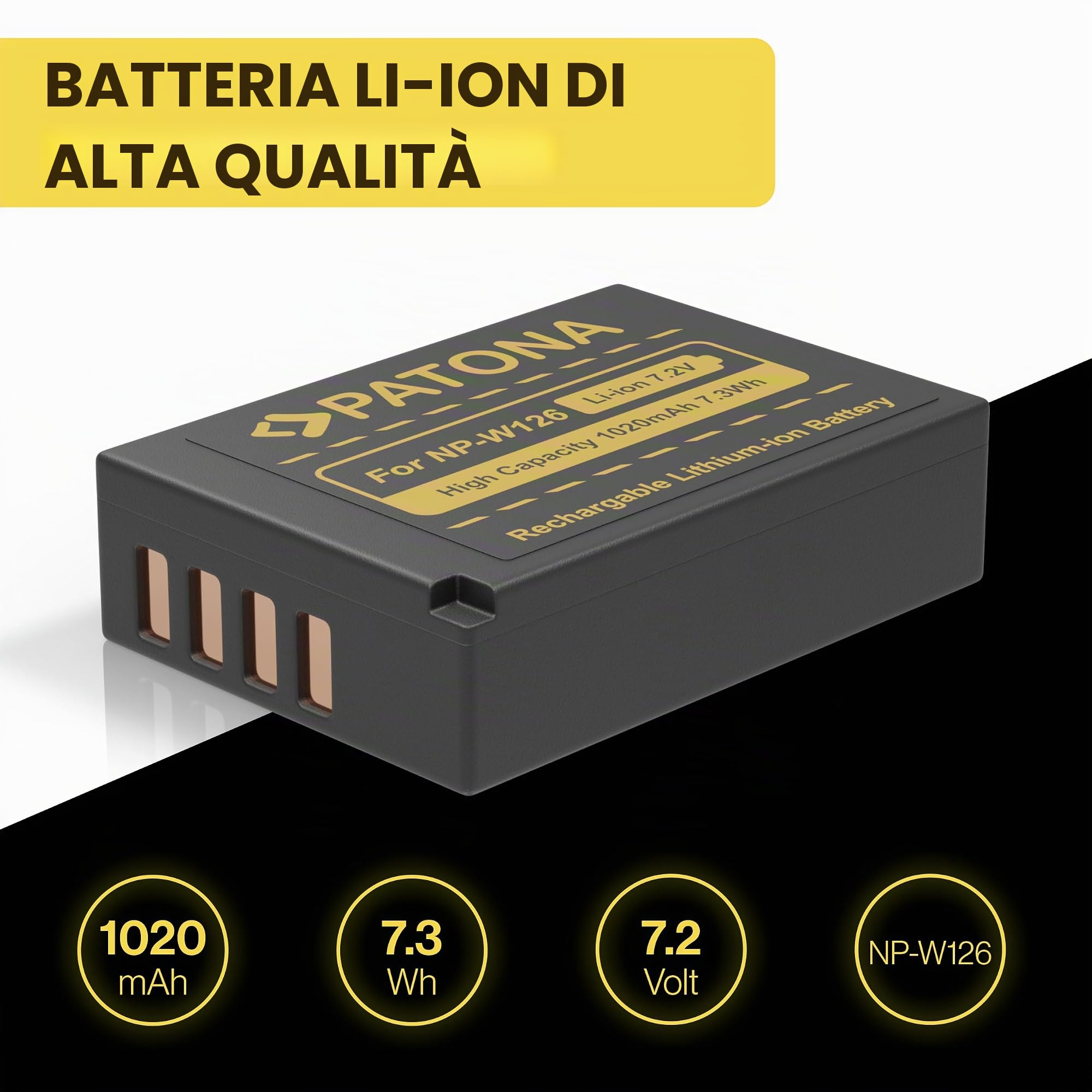 PATONA CARICATORE DOPPIO + 2x Batteria NPW126 NP-W126 CARICABATTERIA NP W126 compatibile con Fujifilm X-M5 X-M1 X100F X100VI X-S10 X-T20 X-T30 II X-T5 X-T50 XA1 XA2 XA3 XA5