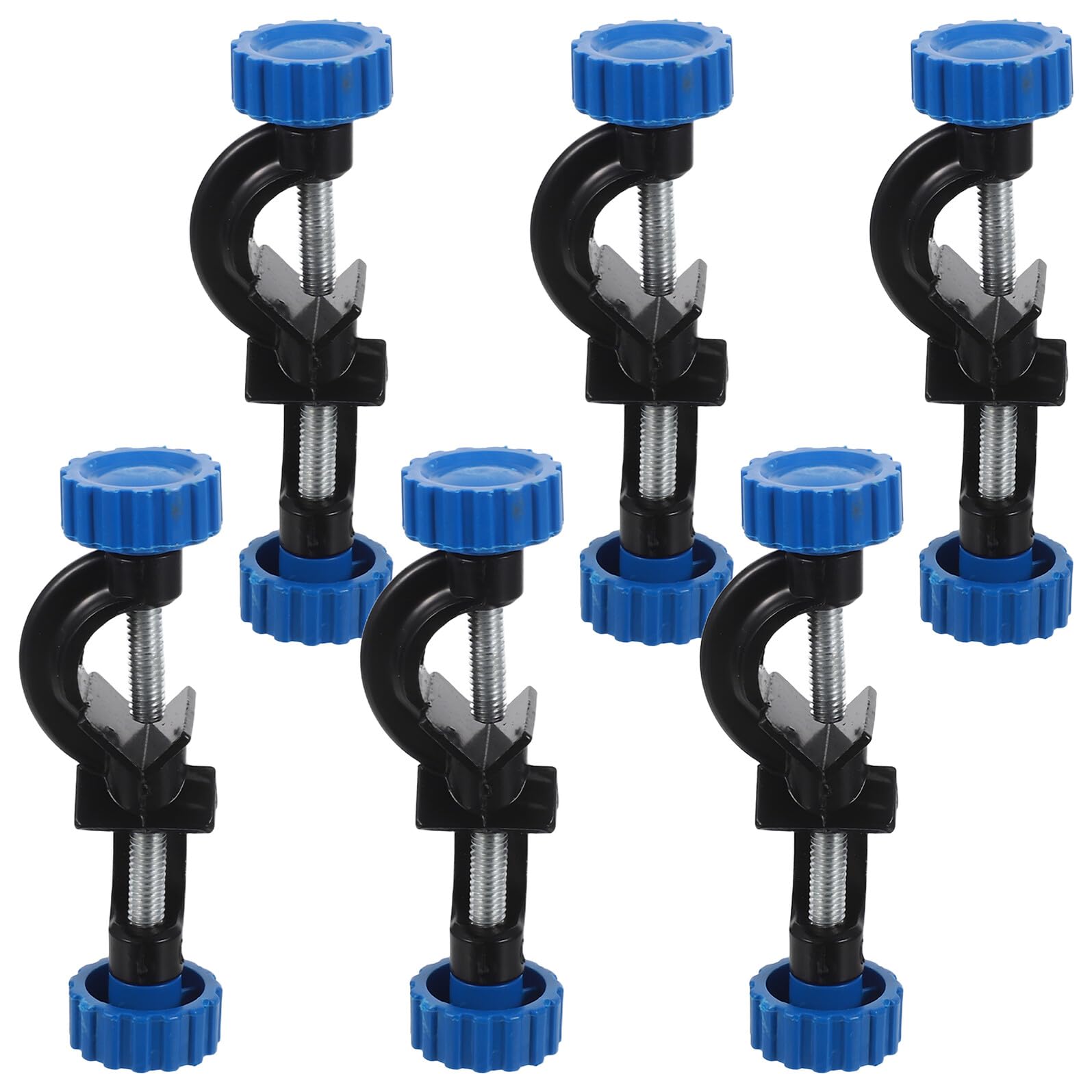 NUOBESTY 6pcs Aluminum Lab Stand Clamp Holder Adjustable Screw Clamp Rod Holder for Test Tubes Chemistry Science Laboratory Props Lab Tube Stand