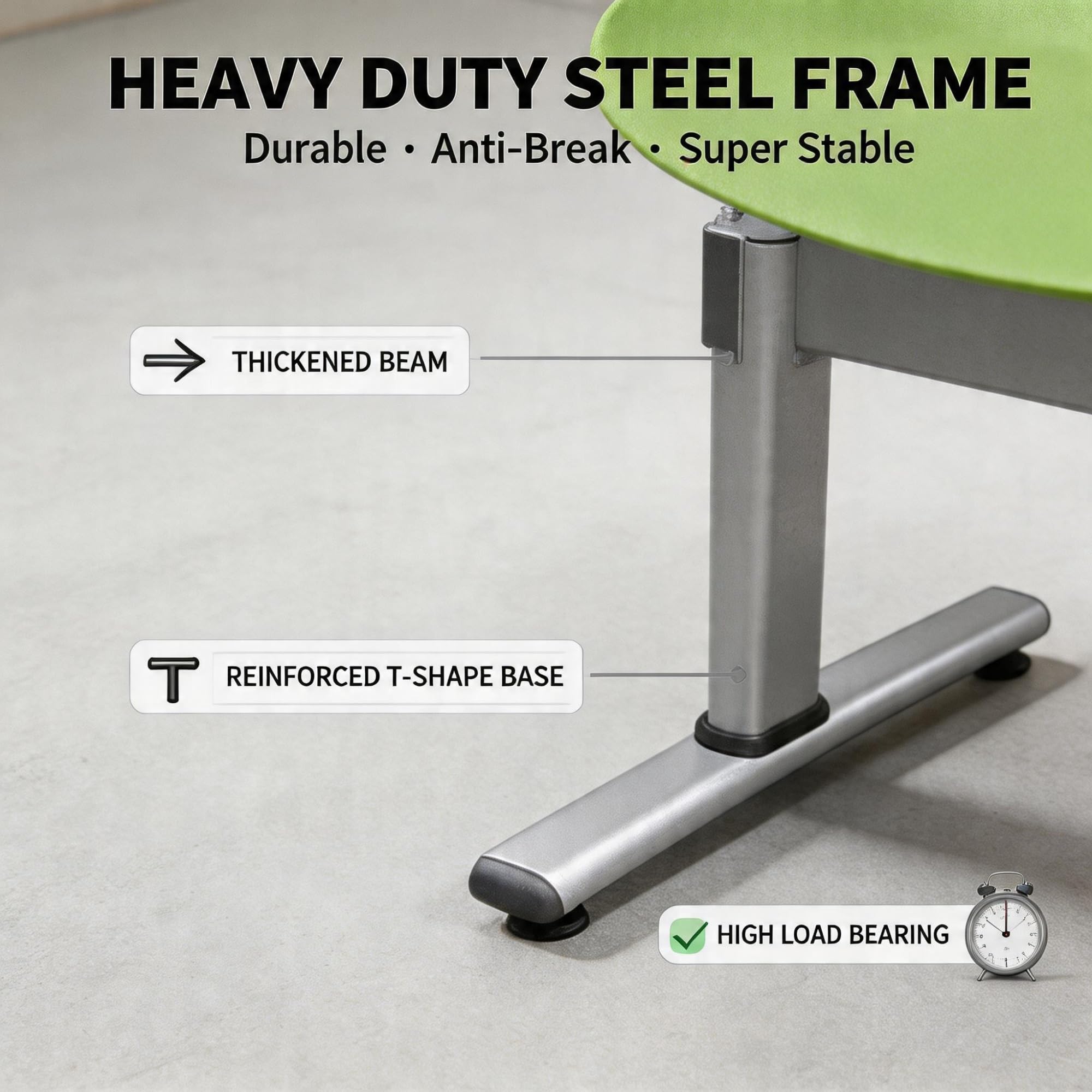 Sedie da sala d'attesa a 2/3 posti, panca reception, robusta struttura in acciaio e sedile in PP resistente, ideali per hall compatte e aree ad alto traffico (grigio, 150x48 cm/59x18,9 pollici)