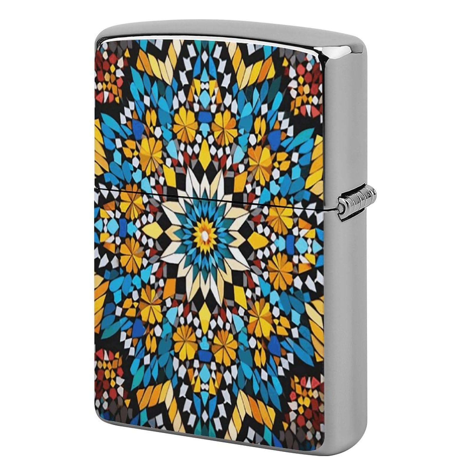 Btcowzrv Style Moroccan Color Pattern Metal Lighter Case Sleeve Cover Holder