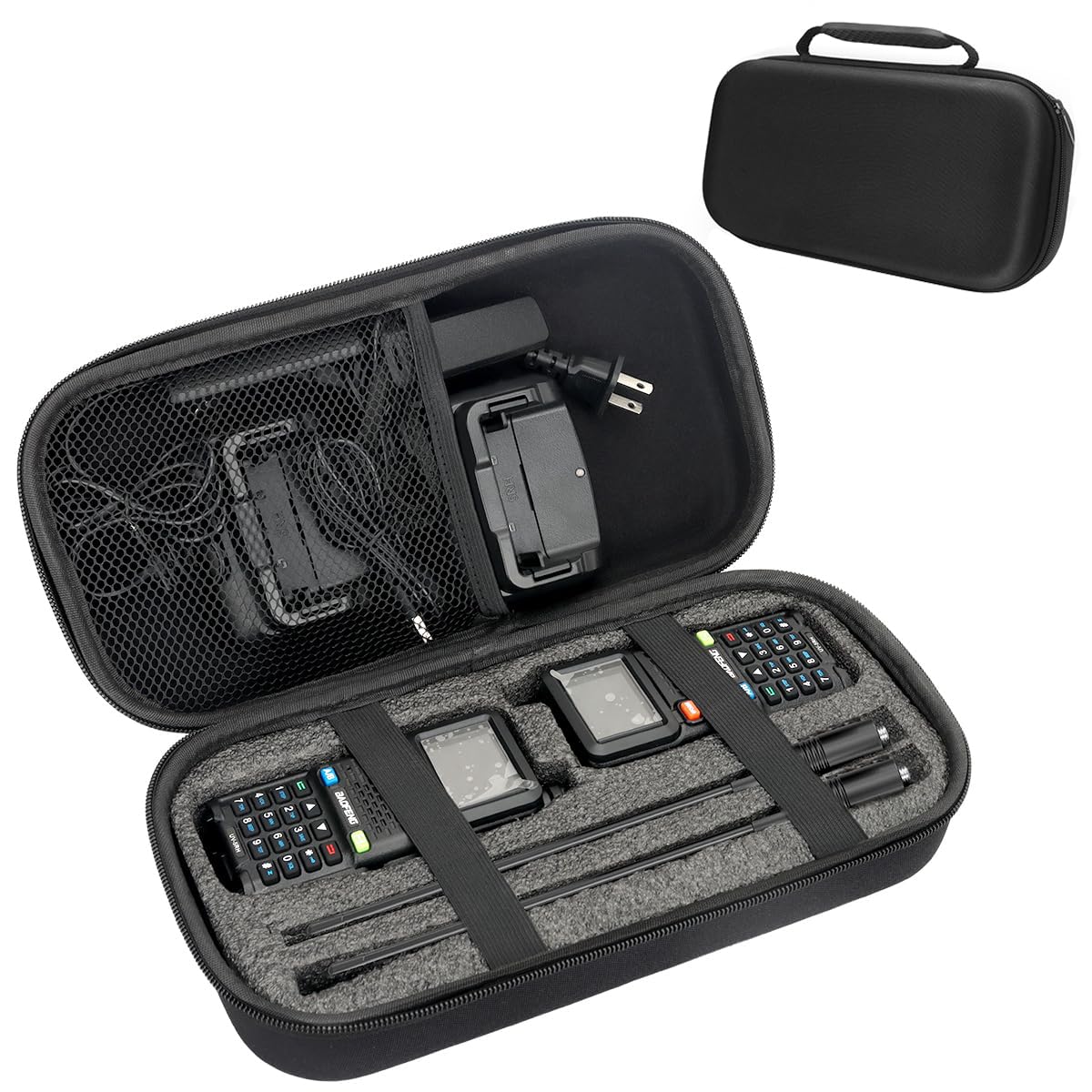 BAOFENG Walkie Talkie Case Holder Handheld Ham Radios Hard Storage Carrying Case Compatible 5RM UV-5RM AR-5RM UV-21R K5PLUS UV-17R UV-9R PRO And Radio Accessories(Bag Only)