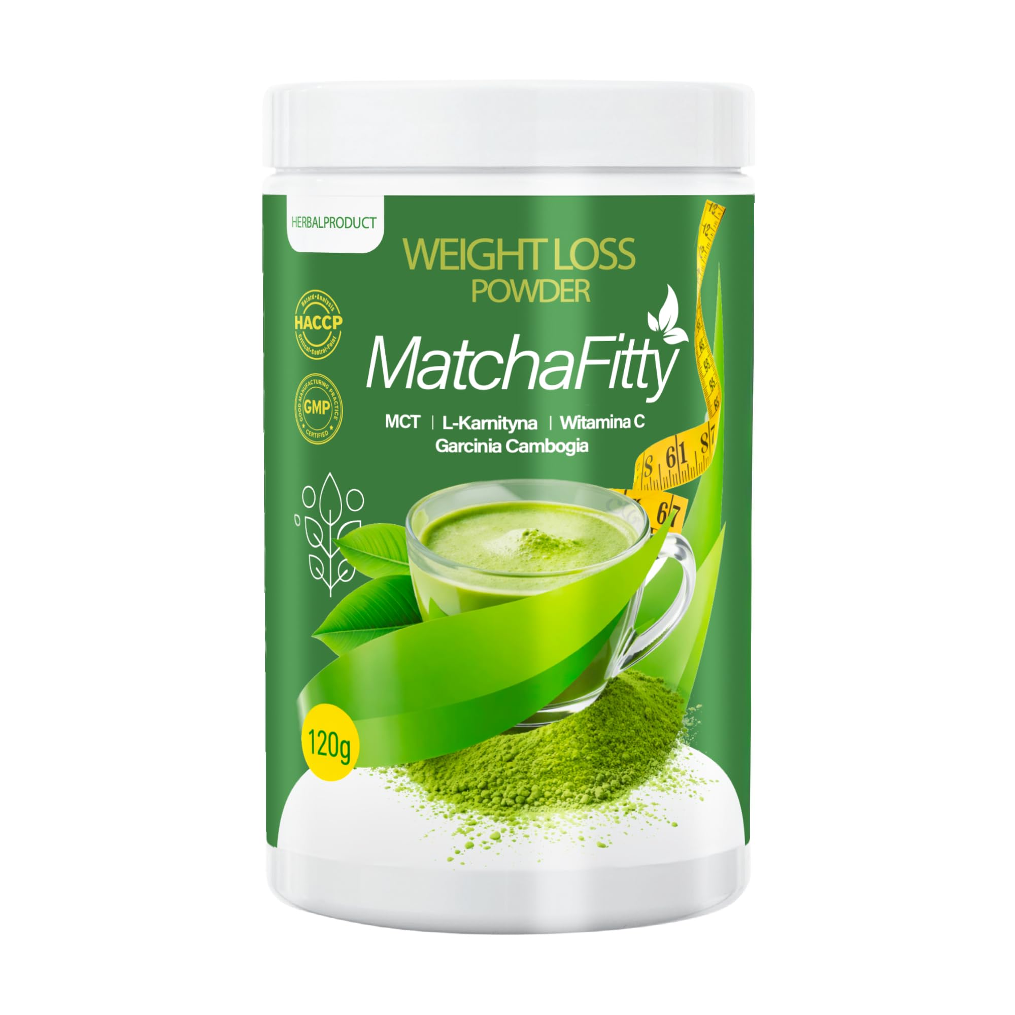 MatchaFitty – ein Nahrungsergänzungsmittel zur Unterstützung des Gewichtsmanagements mit Matcha-Geschmack, 120 g