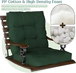 Coussin de chaise extérieure, 42x21x4 Coussins de patio de pouce pour fauteuils à manger/Rocking, coussinet de siège souple à l'arrière avec attaches, utilisation extérieure intérieure, résistant au faux & Imperméable, Vert foncé
