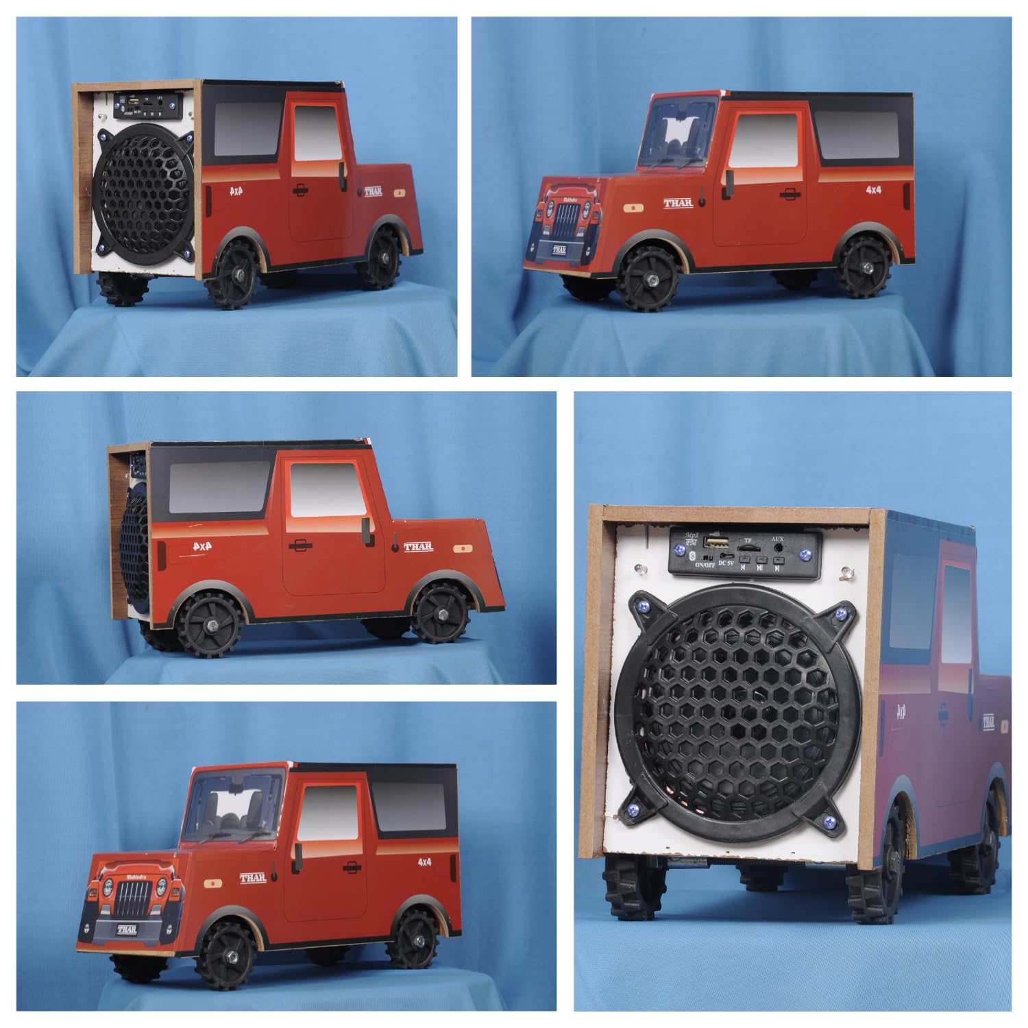 DJ Thar Dj Toy Dj Truck & Speakar With Multi Disco LED Light KidsFun With Endless Possidilities& Wooden Material With Bluetooth USB & Aux Cable Support Car Model Kit, Educational Toy and Gift for Kids 3