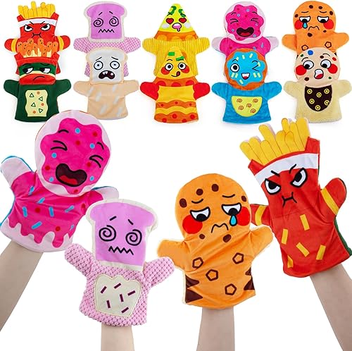 Marionetas de mano para niños pequeños de 1 a 3 años, 5 marionetas para niños de 4 a 8 años, juguetes de actividades de aprendizaje socioemocional,