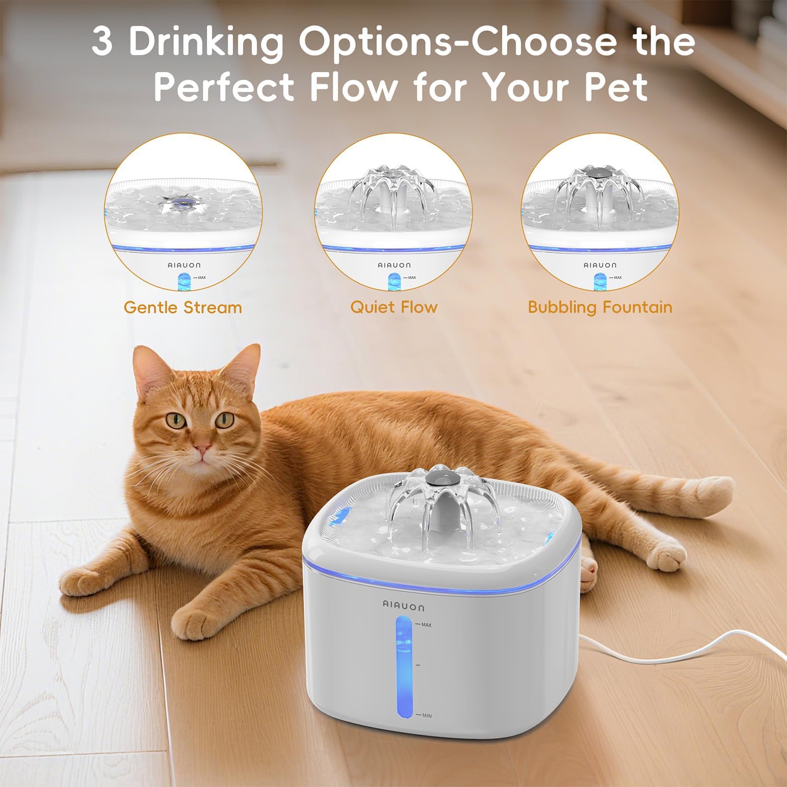 Fontana per gatti da 2,5 l, dispenser automatico ultra silenzioso con 8 filtri sostituibili, ciotola per cani e gatti
