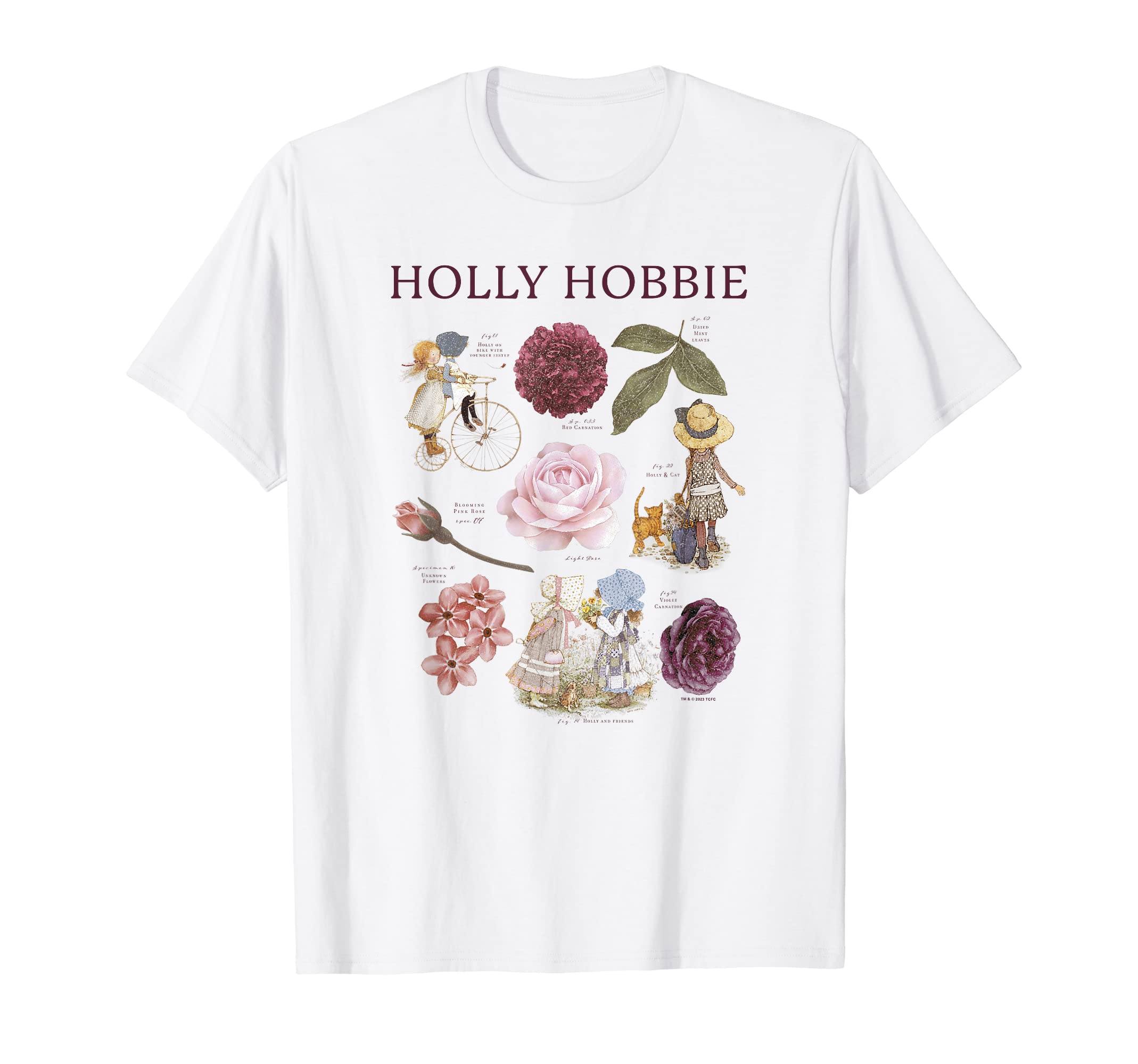 Holly HobbieText Book Charming Floral Portrait T-Shirt