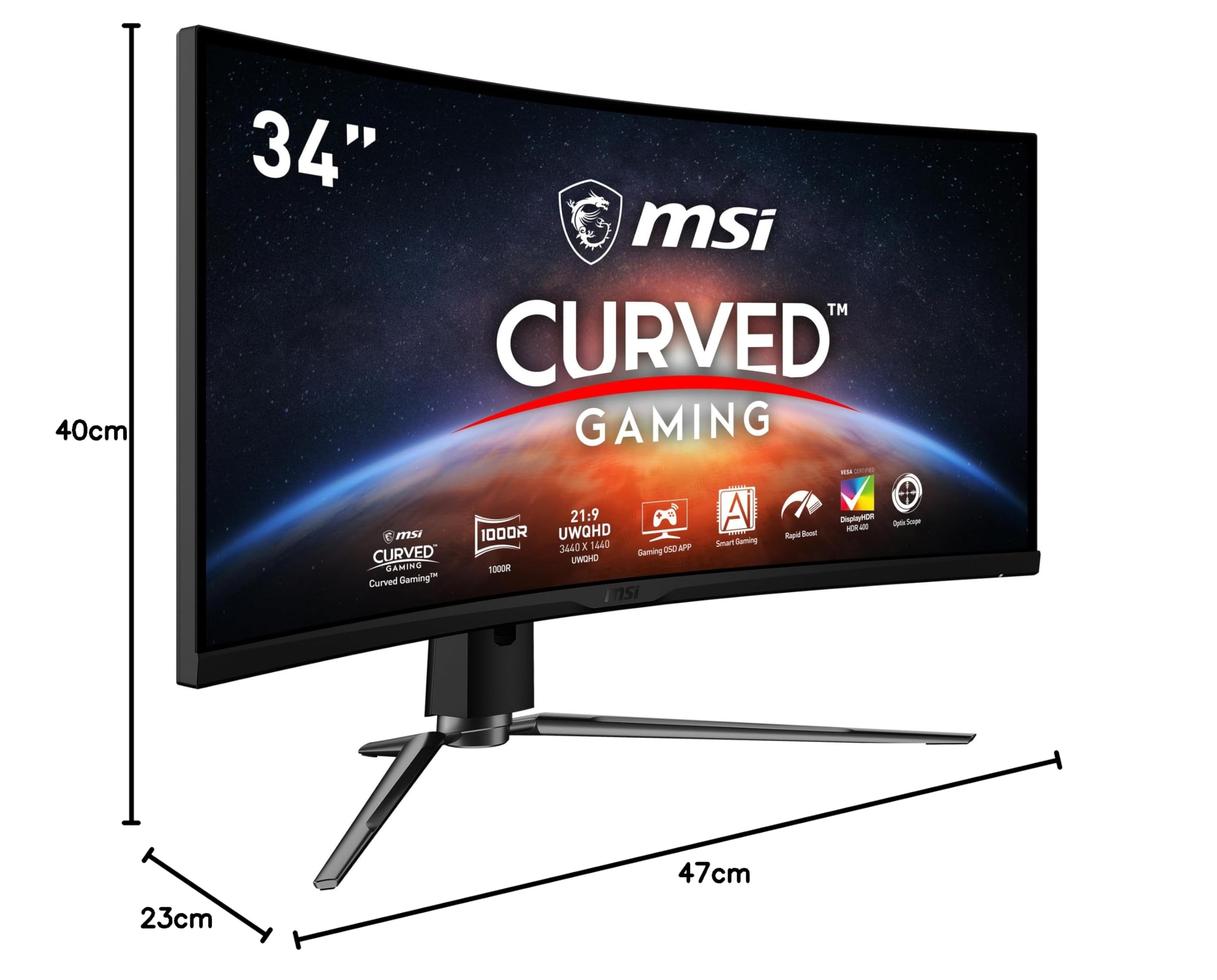 MSI ARTYMIS 343CQRDE - Pantalla Curva para Juegos, 34 Pulgadas