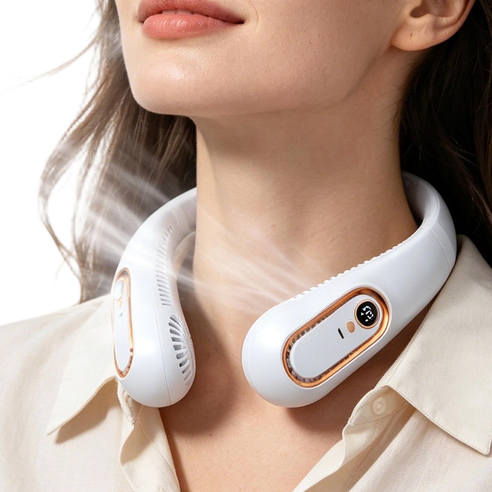 Ventilador de cuello portátil para cocinar y hacer deporte con carga USB