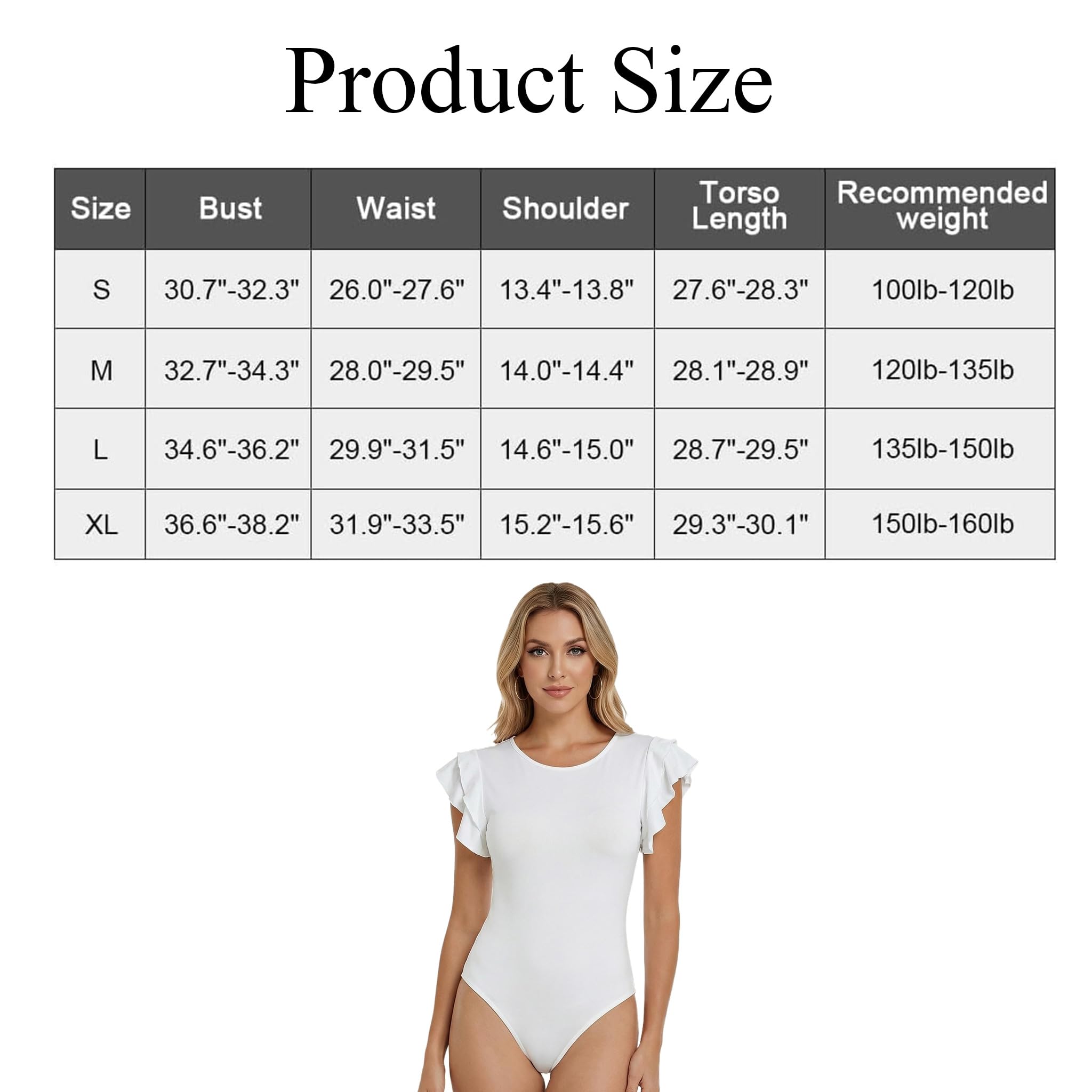 Body Mujer Sexy Doble Volante Manga Corta Cuello Redondo Elegante Bodysuit Verano Leotard Tops Color Sólido para Fiesta Club