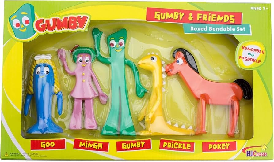 Bendable GUMBY フィギュア Amazon.com: NJ Croce Gumby & Friends Action Figure Boxed Set